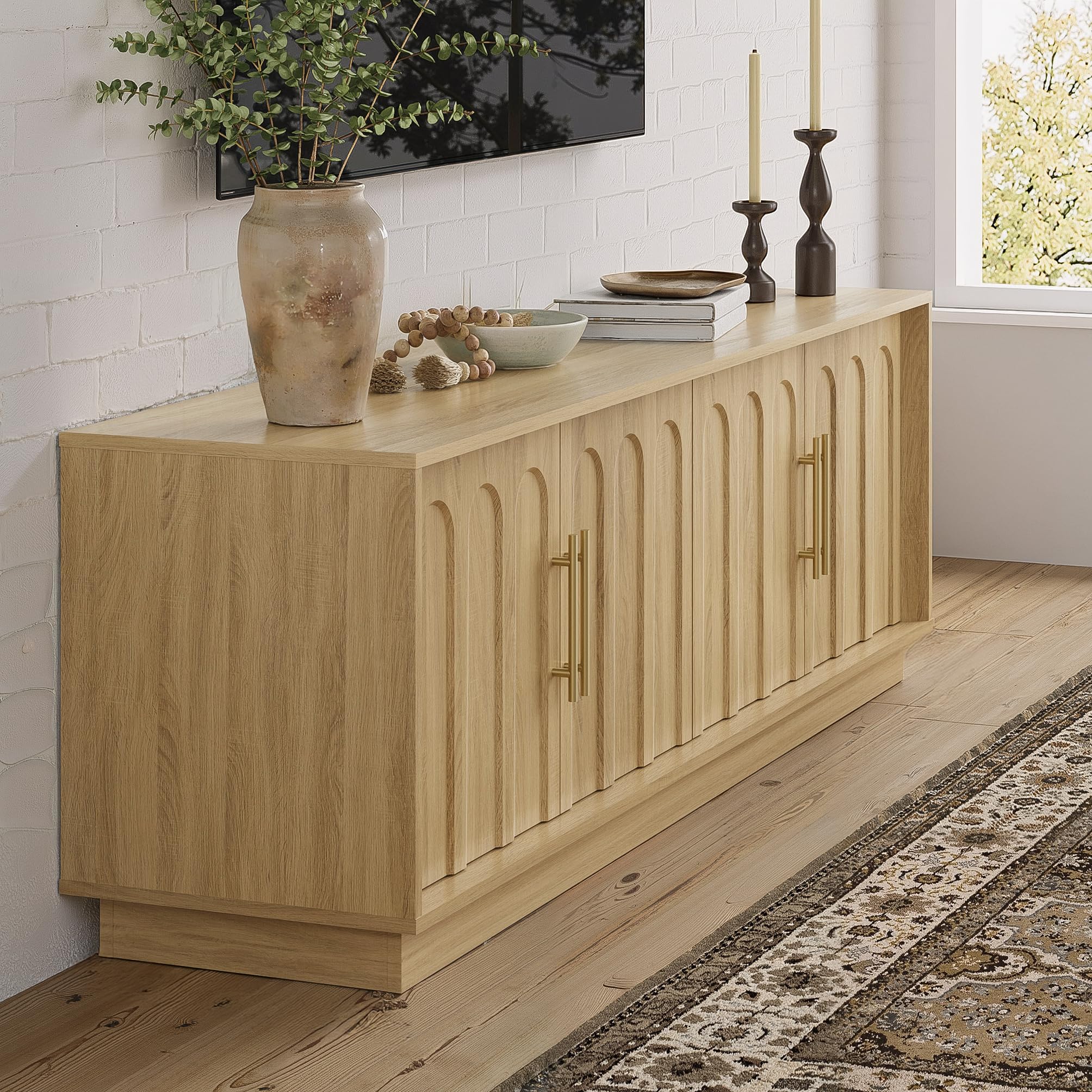 Mid Century Modern TV Stand with Arched Design