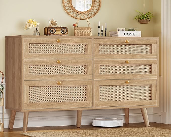 Fluted Dresser with 7 Drawers - 48" Tall Modern Chest of Drawers