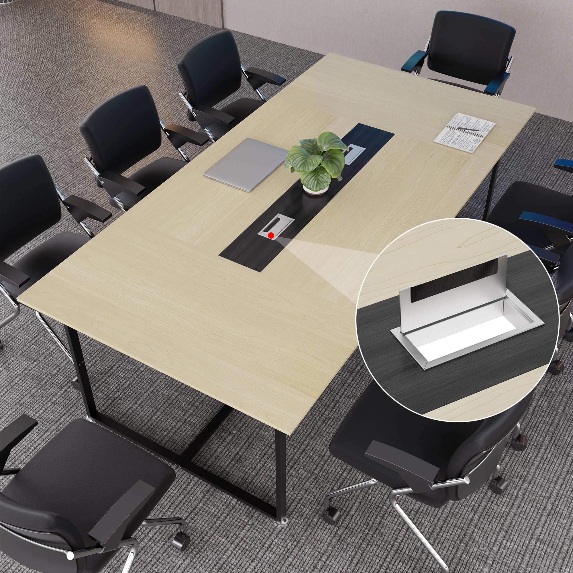 8FT Conference Table with Grommet