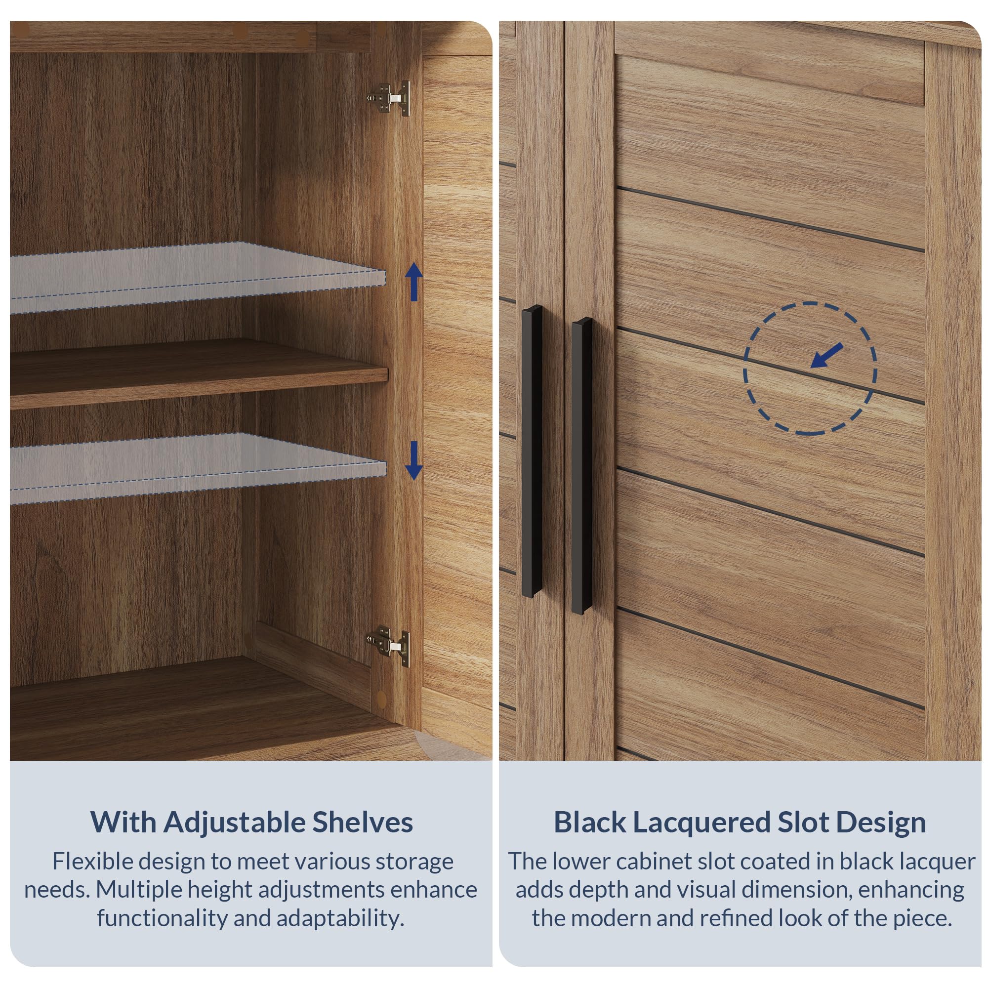72" Storage Cabinet with Adjustable Shelves and Drawers