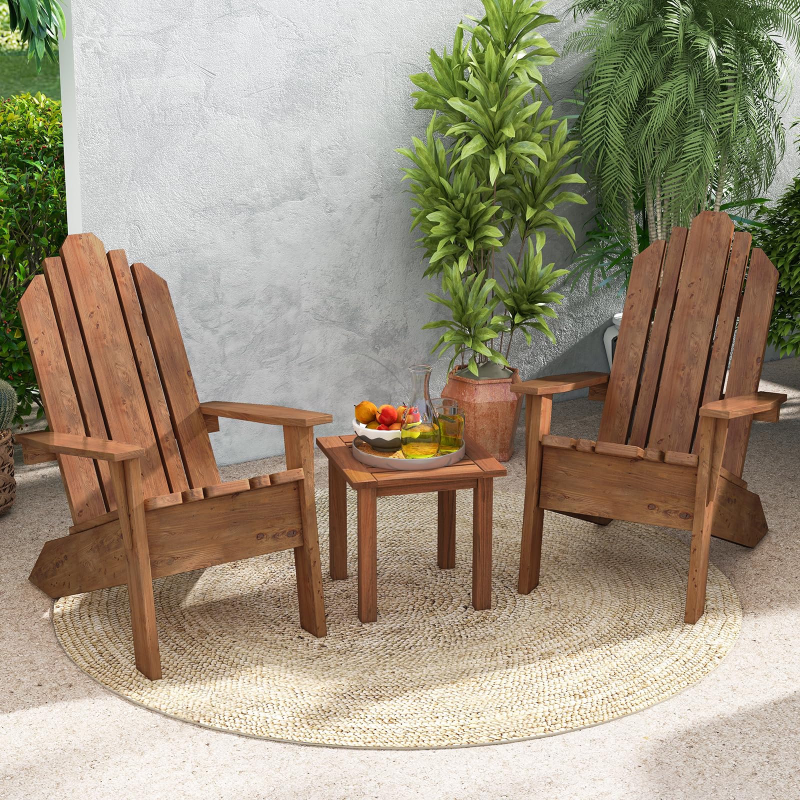 17.5 Inch Square Hardwood Outdoor Side Table
