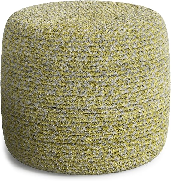 Bayley Round Pouf - 20 Inch Handcrafted Braided Cotton Footstool
