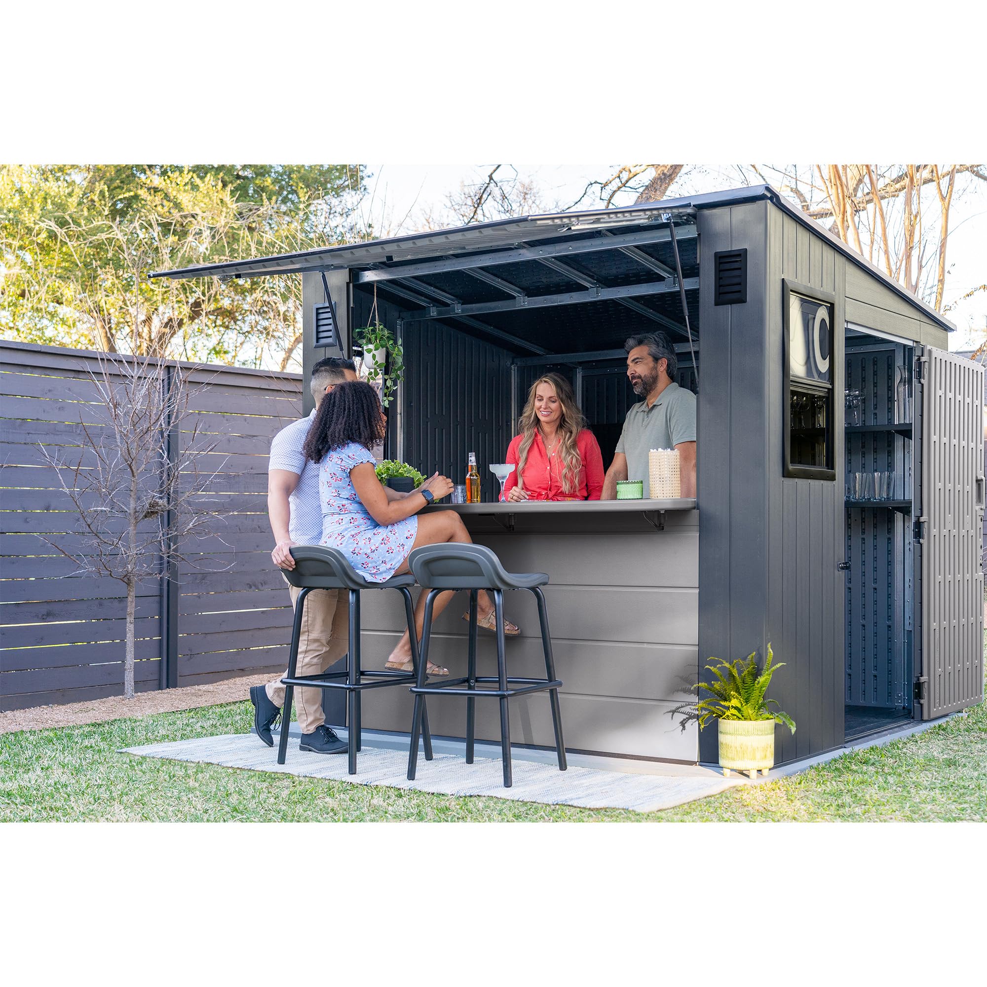 8' x 7' Cabana Entertainment Storage Shed with Bar Top