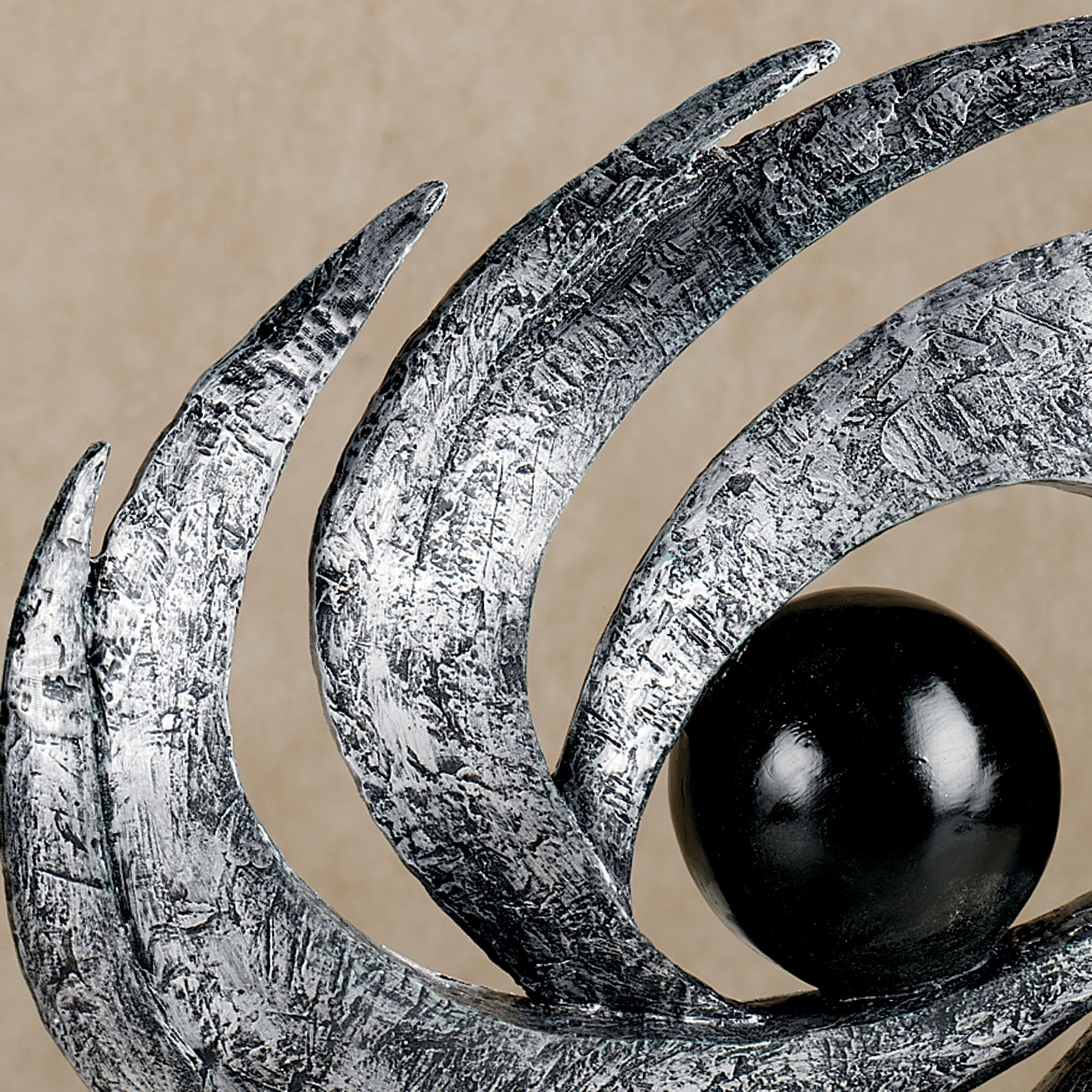 Contemporary Earths Motion Antique Silver Table Sculpture