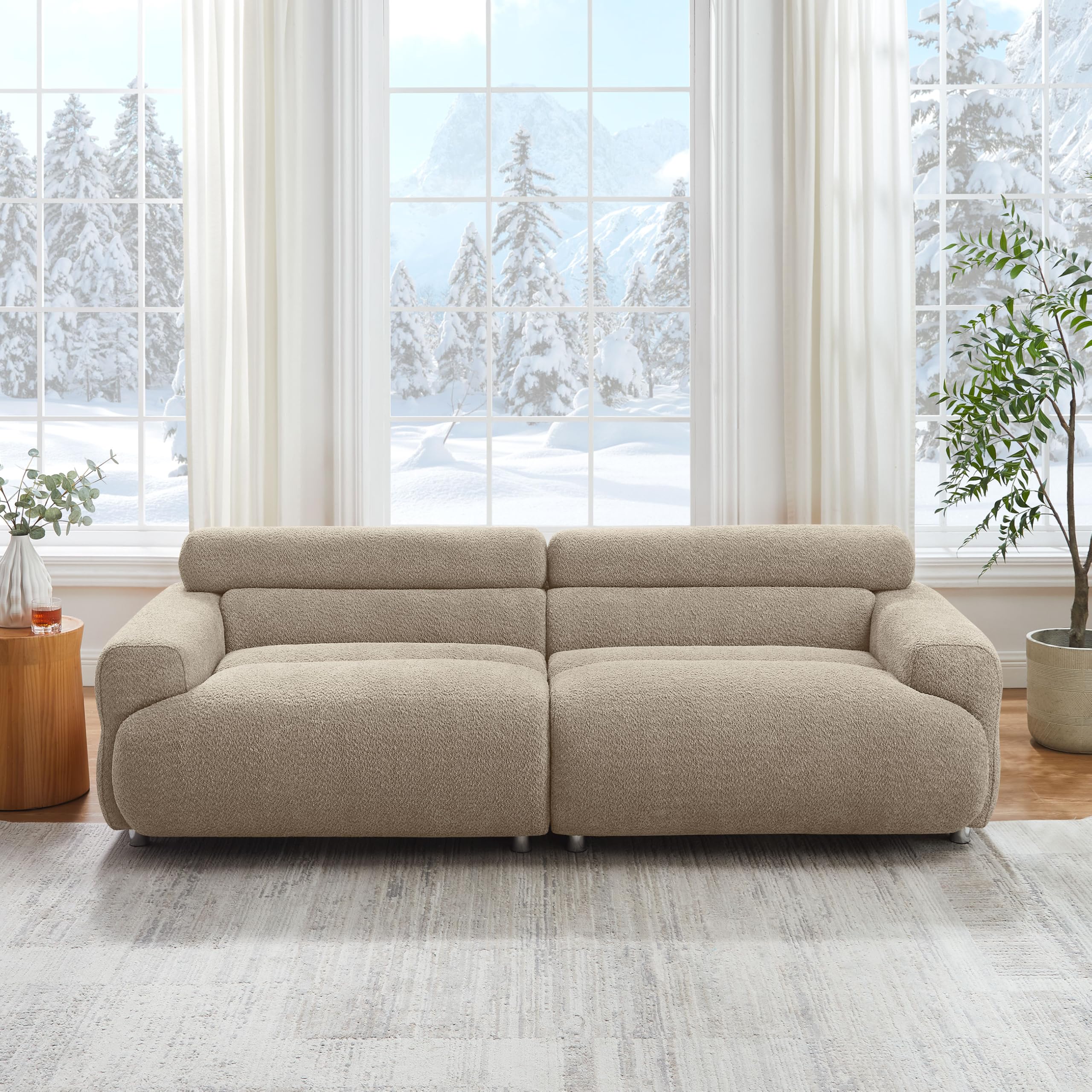 89" Boucle Cloud Loveseat Sofa