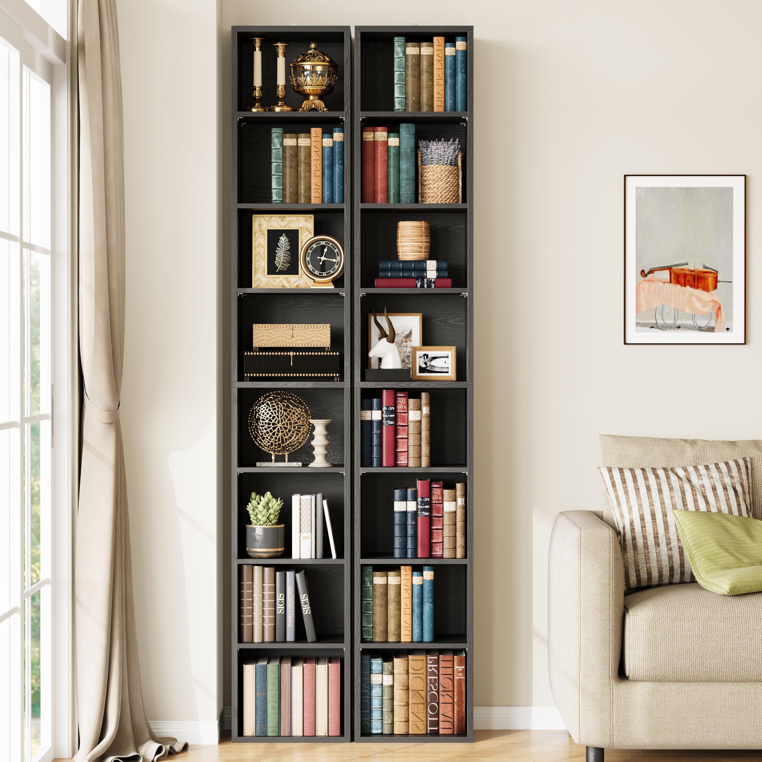 Tall Narrow Bookshelf 8 Tier