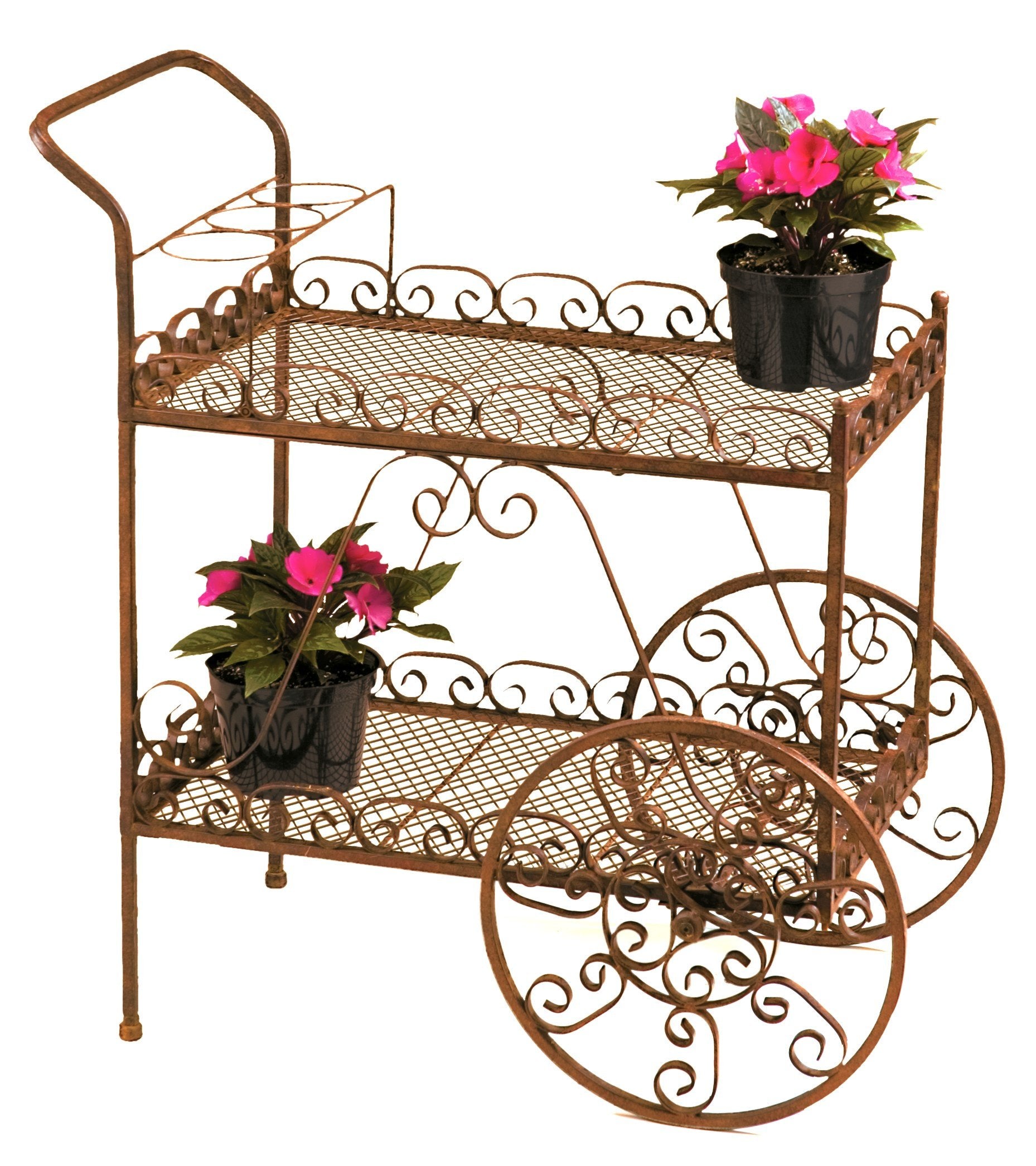 Tea Cart Plant Stand Natural Patina