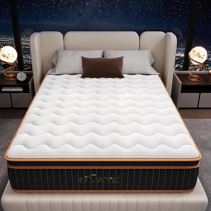12 Inch Hybrid Queen Mattress with Memory Foam and Pocket Springs