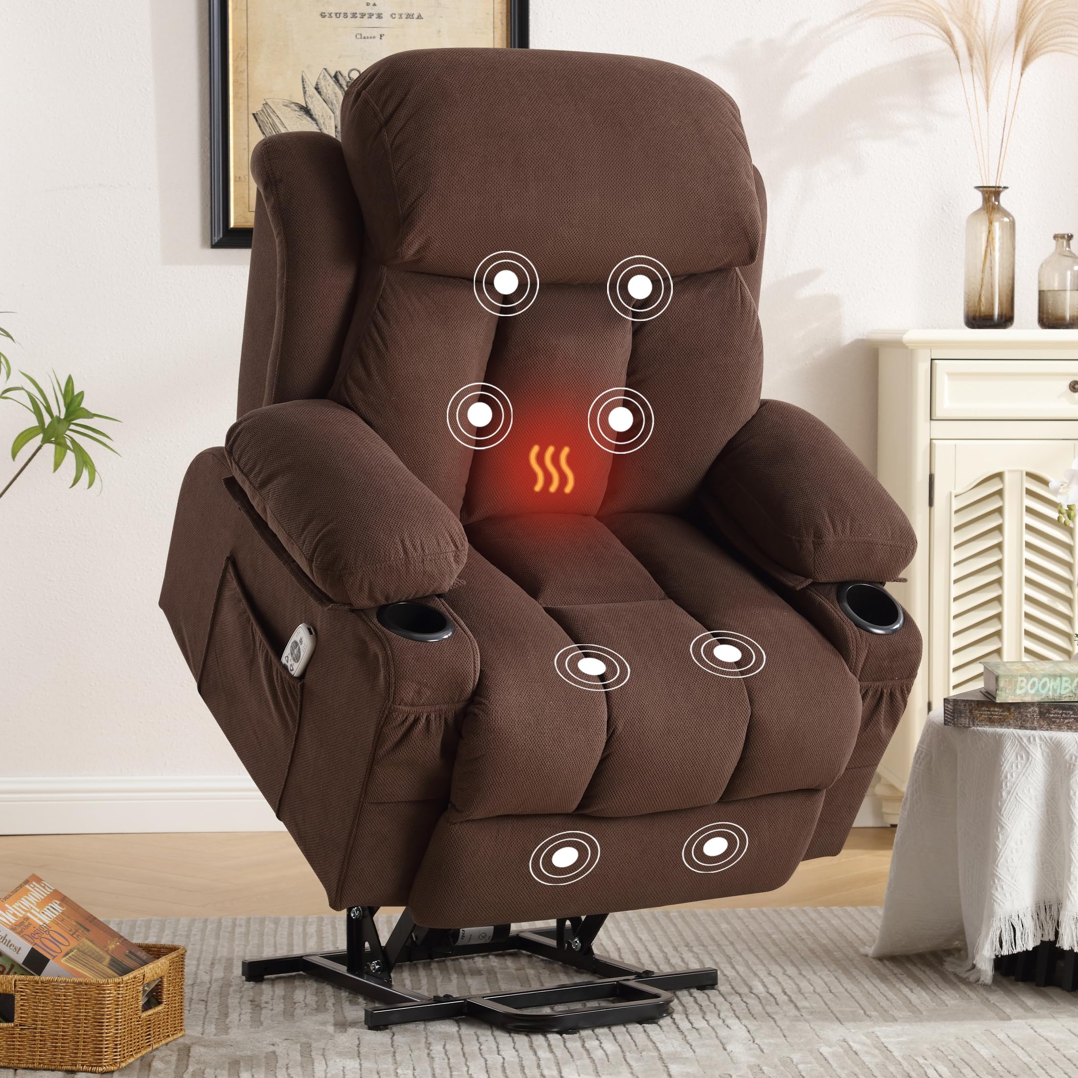Power Lift Recliner Chair with Massage and Heat