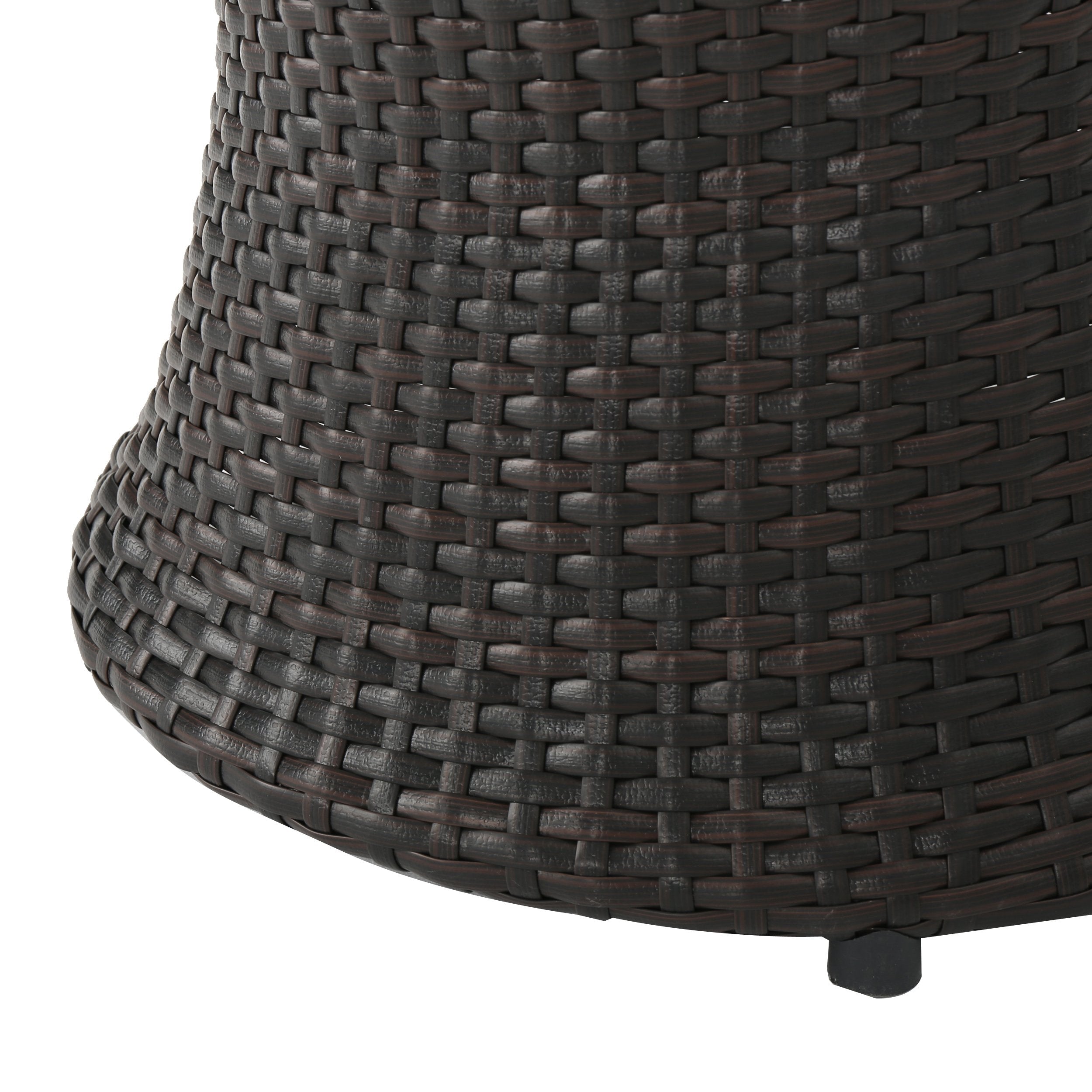 Outdoor Wicker Accent Table Round Multibrown