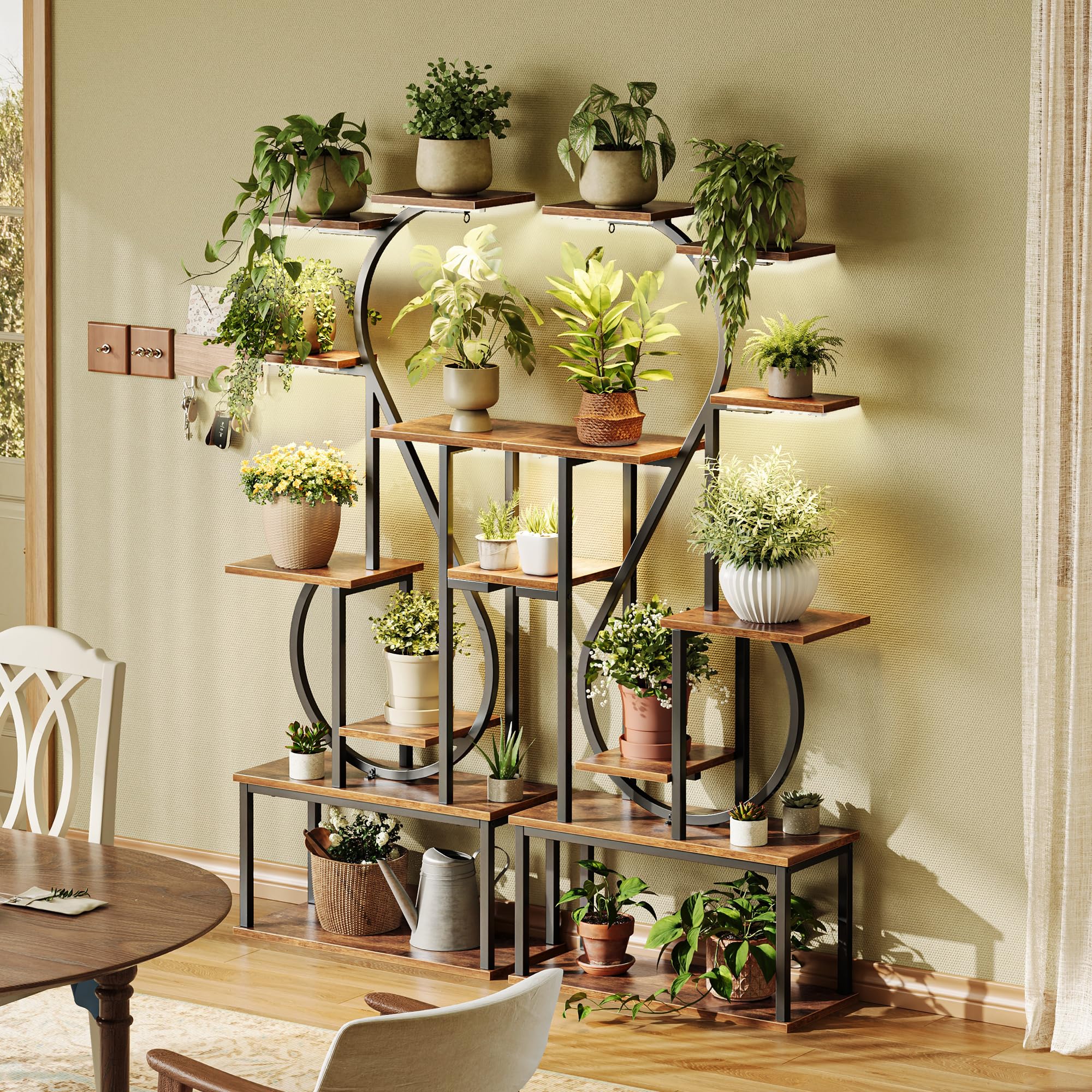 65 Inch 9-Tier Plant Stand with Grow Light