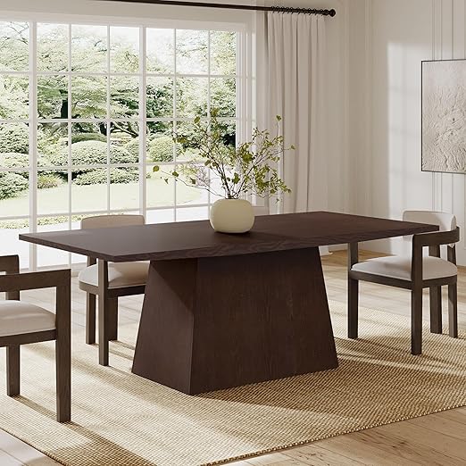 82-Inch Rectangular Dining Table with Taper Base
