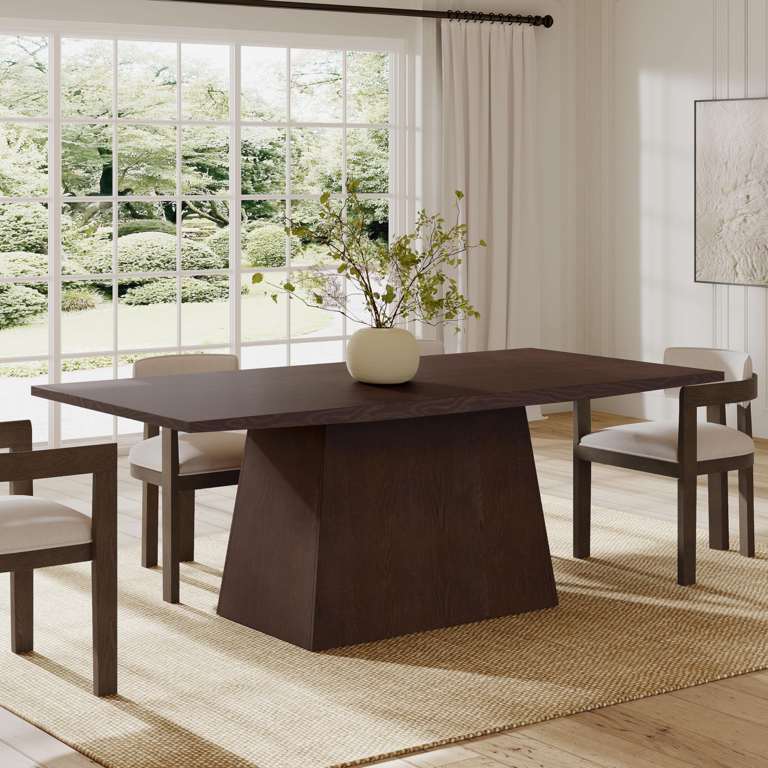 82 Inch Wooden Dining Table for 6-8 People