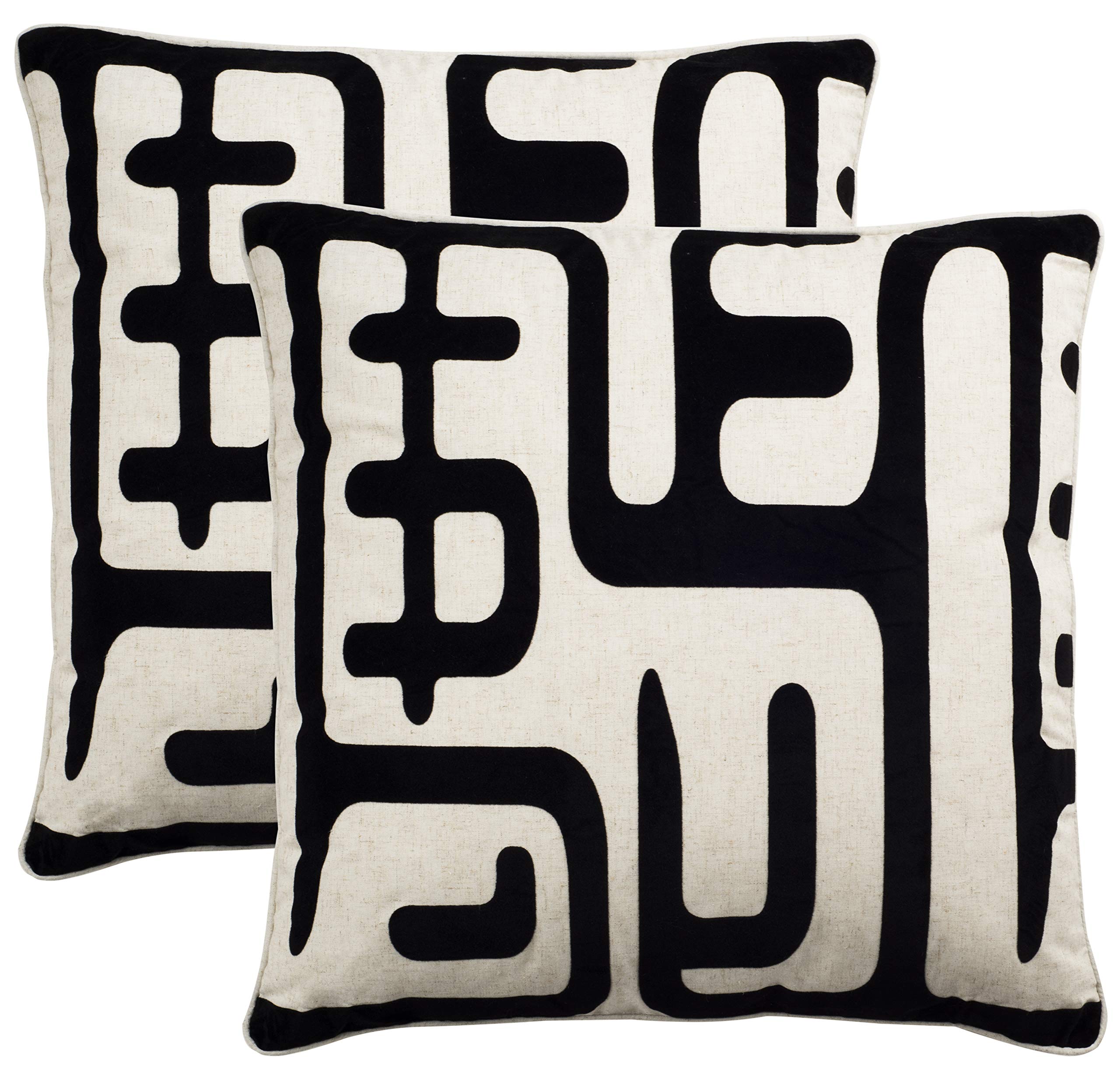 24-Inch Maize Black Throw Pillows Set of 2