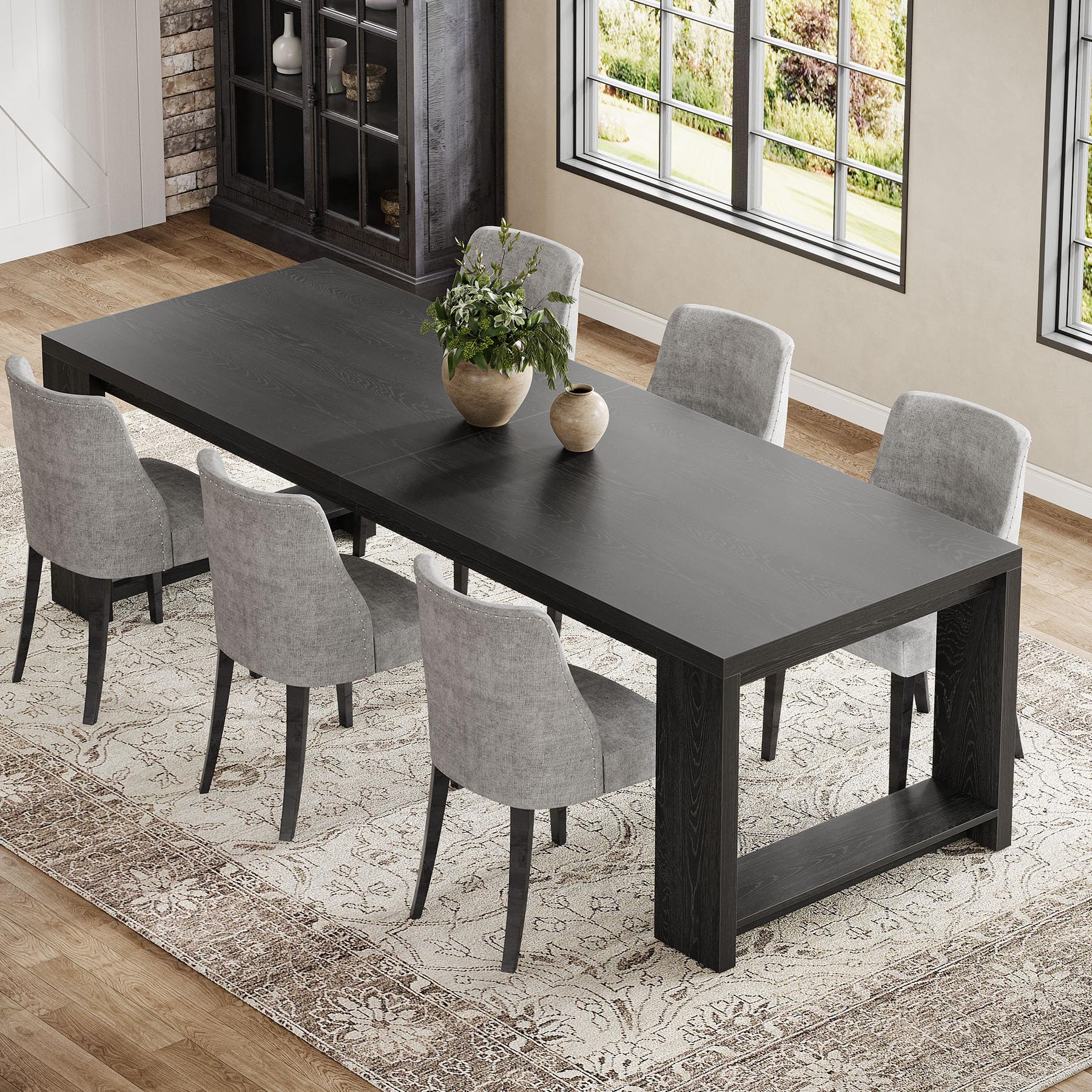 86.61-Inch Dining Table for 6-8 People