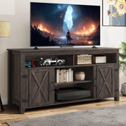 59" Farmhouse TV Stand with Storage and Barn Door