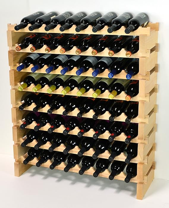 Modular Wine Rack Beechwood 32 Bottle Capacity