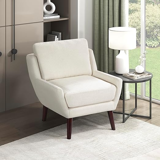 Orange Chenille Wingback Accent Chair