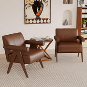 Mid Century Modern Leather Accent Chair