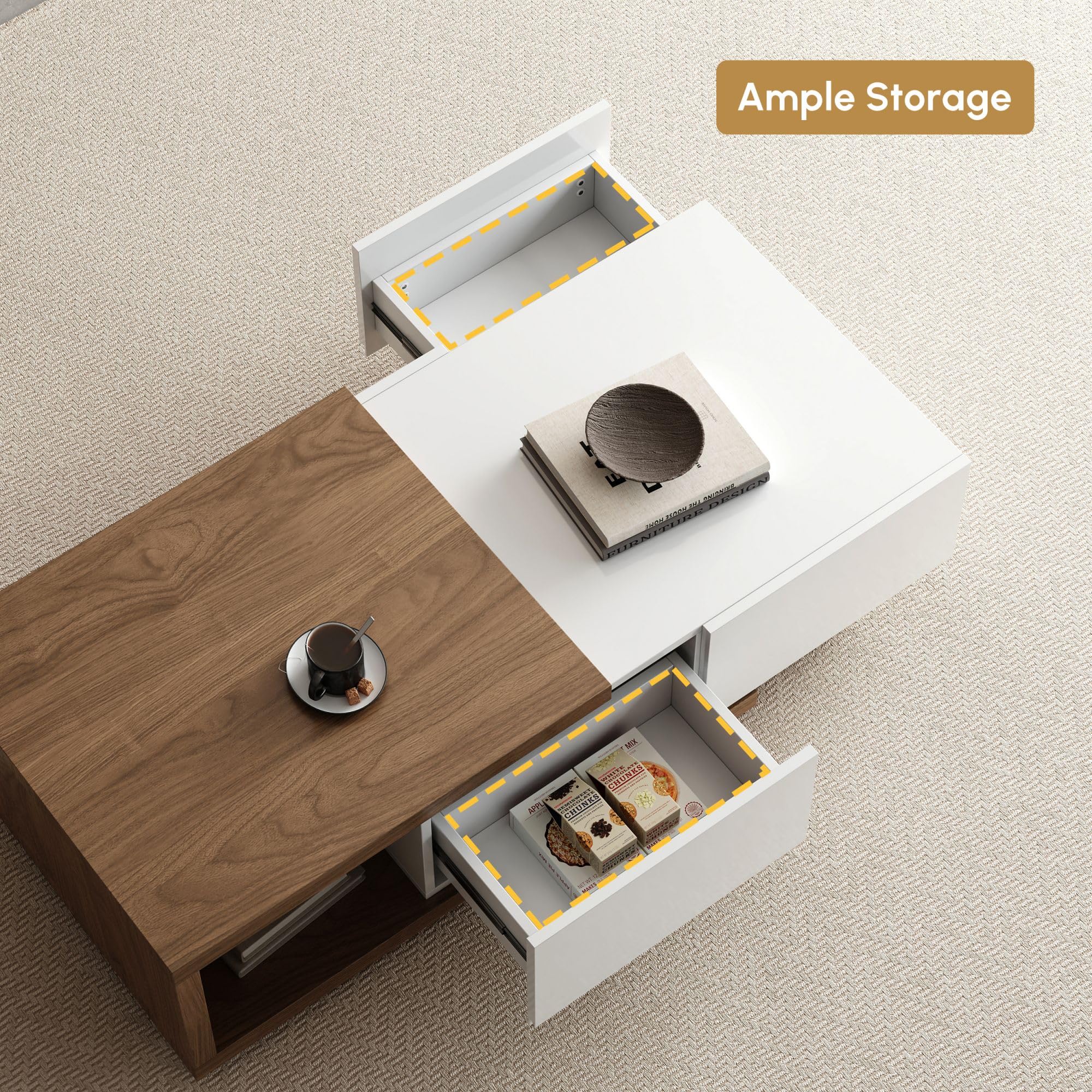 Mid-Century Coffee Table and TV Stand Set of 2