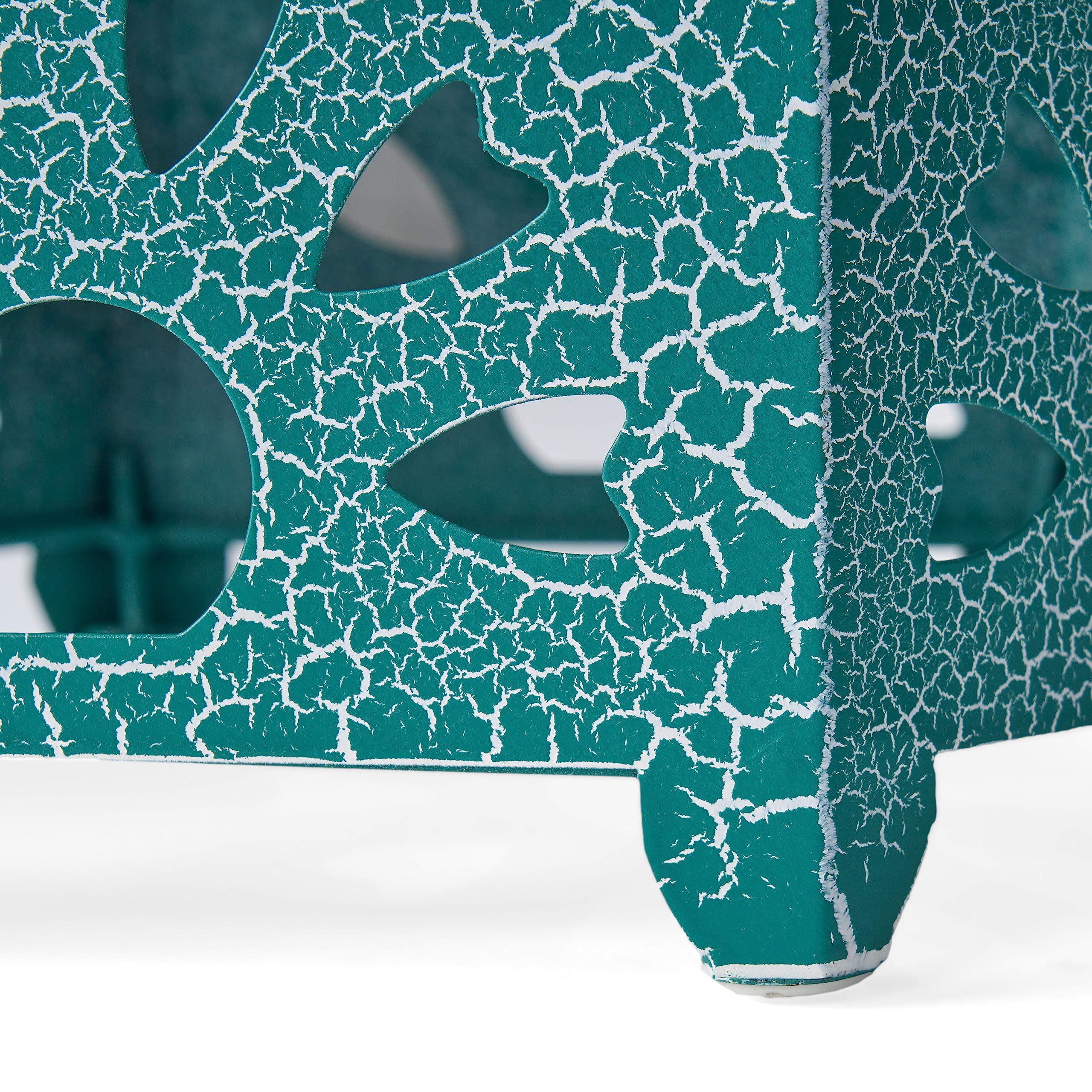Hexagonal Outdoor Side Table with Sunburst Design