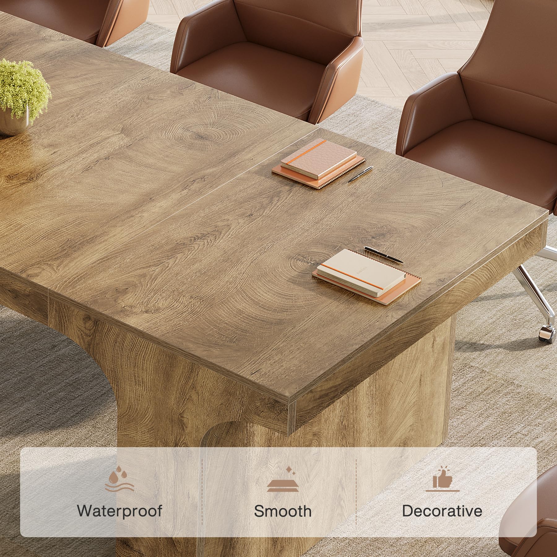 70.9-Inch Executive Desk with Arched Design