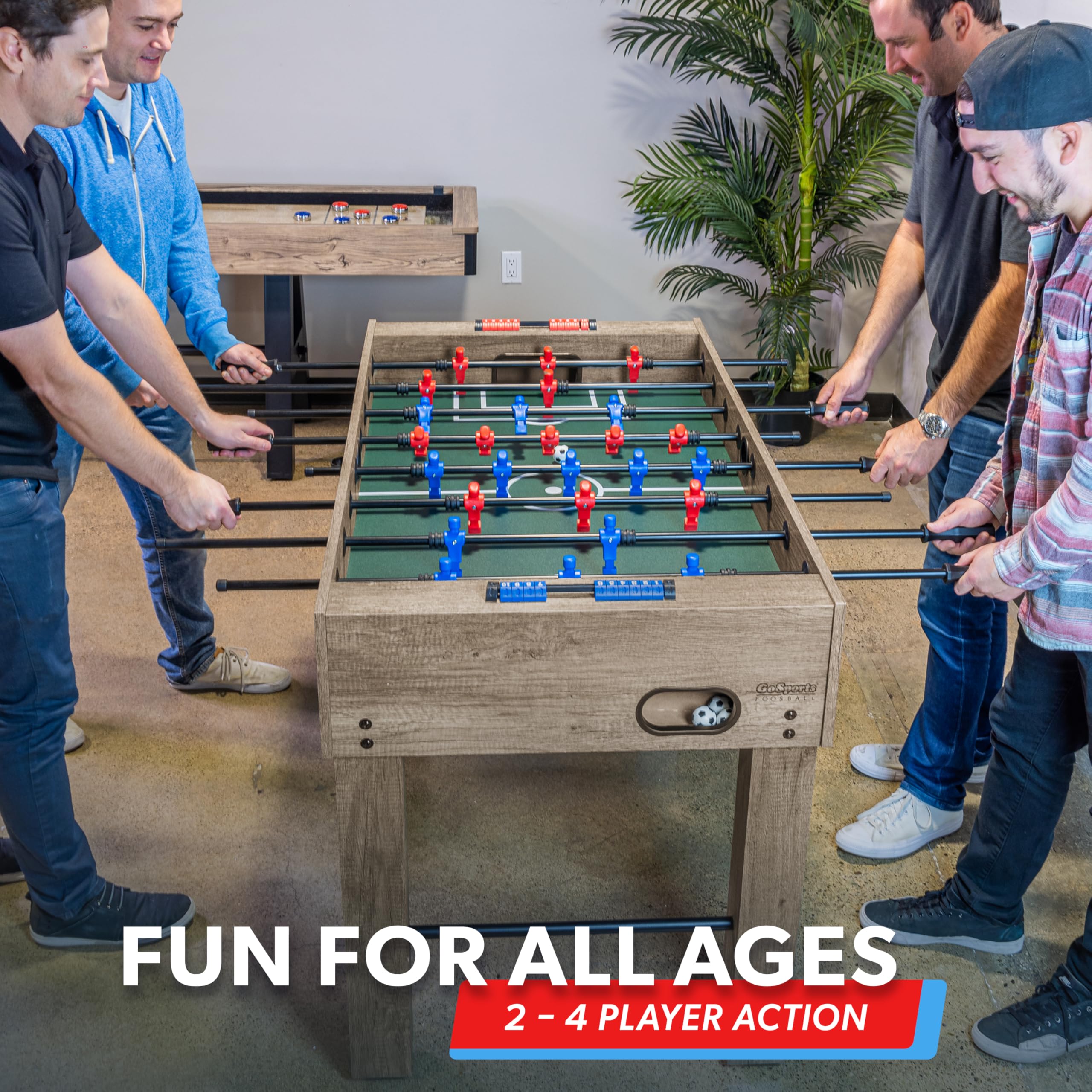 54 Inch Full Size Foosball Table - Oak Finish