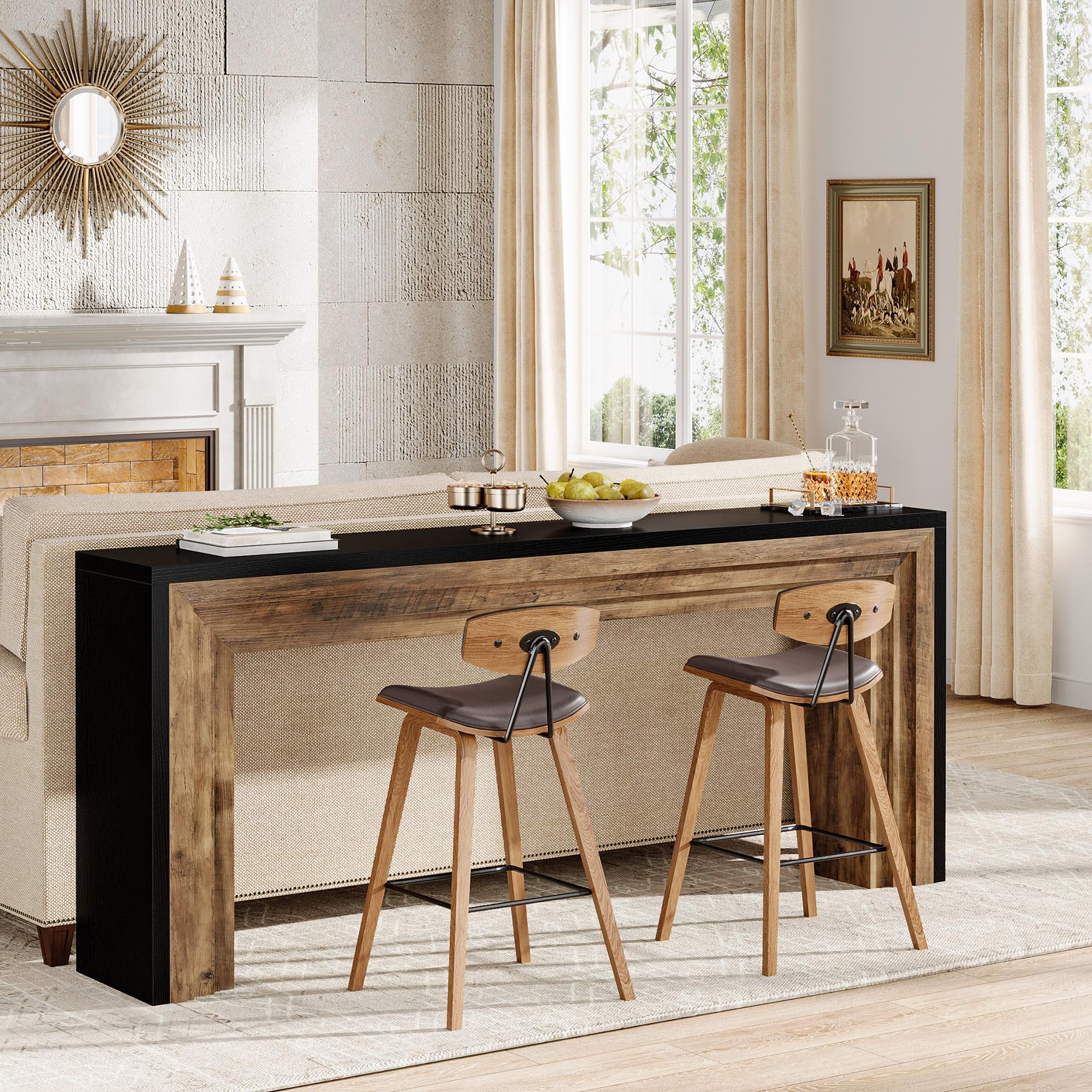 70.9-Inch Long Console Table Farmhouse Narrow Wooden Sofa Table