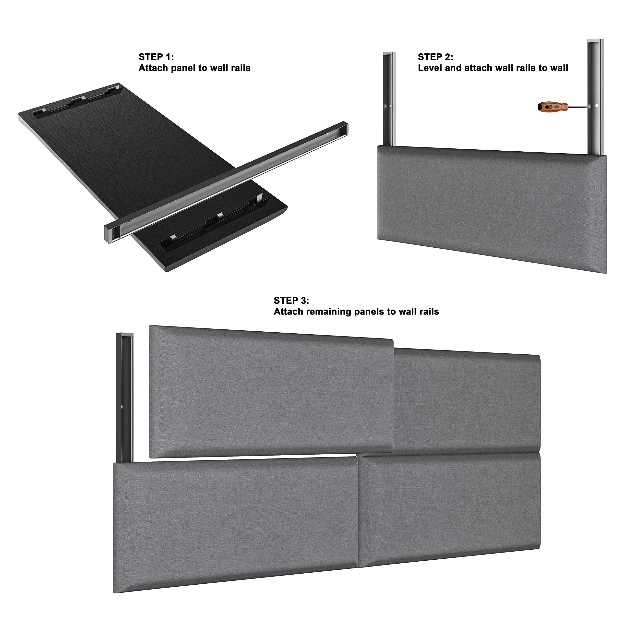 Customizable Wall Panel Headboard Set - Velour Red - Pack of 4