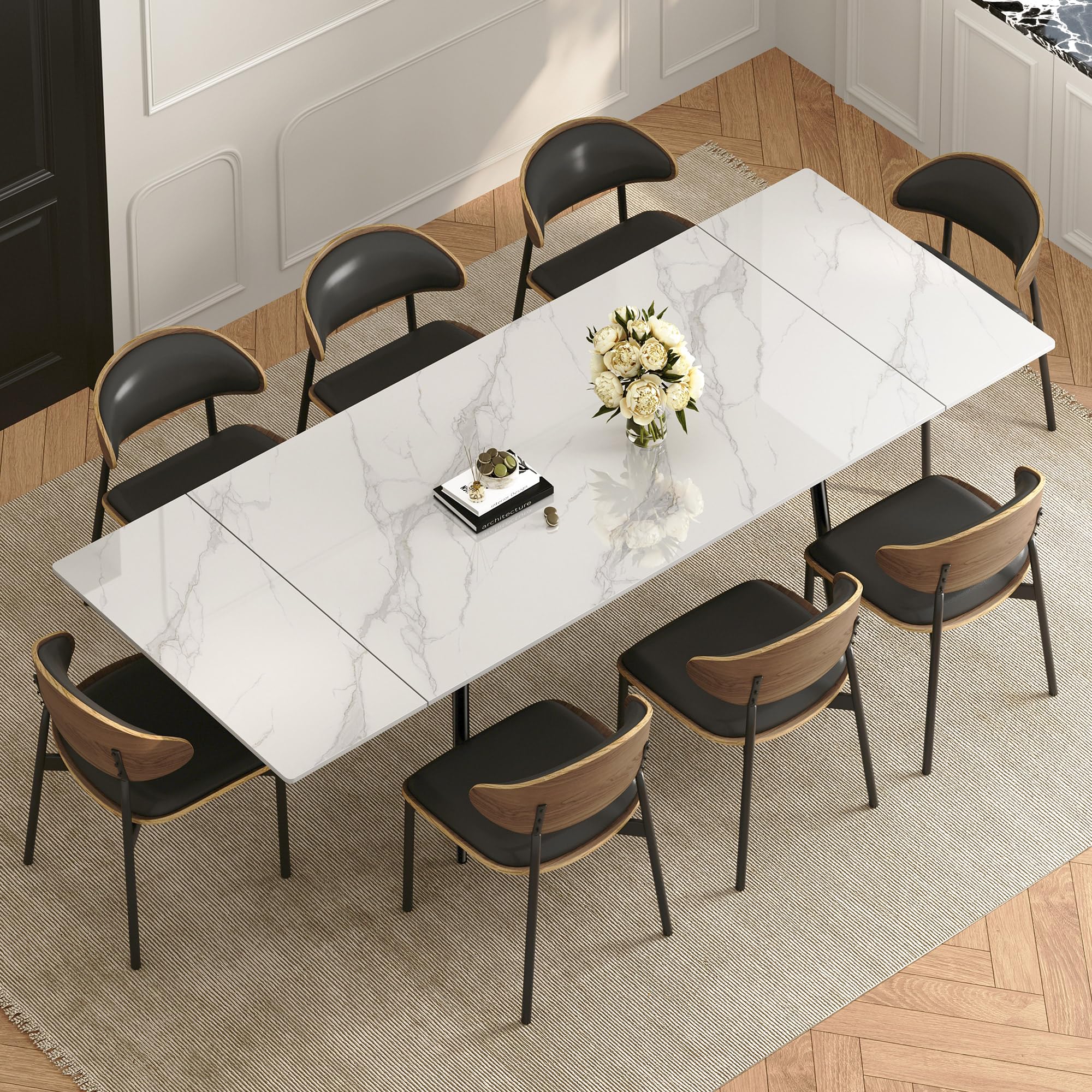 Modern Extendable Dining Table for 6-10 Seats