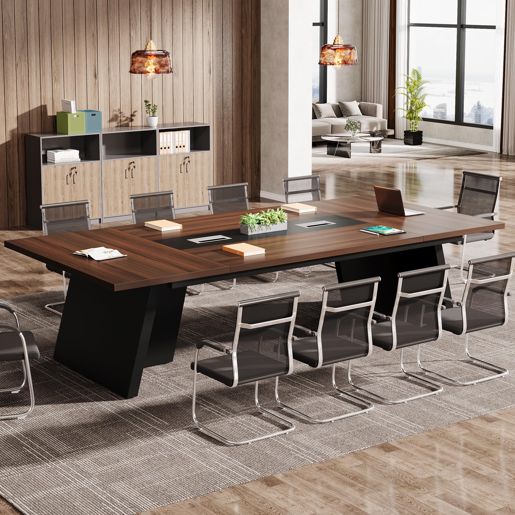 8ft Conference Table with Cable Management