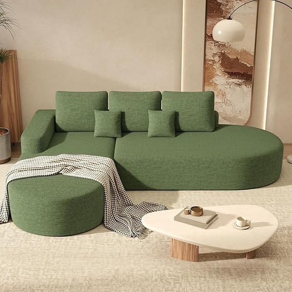 112" Modular Curved Sofa with Deep Seat