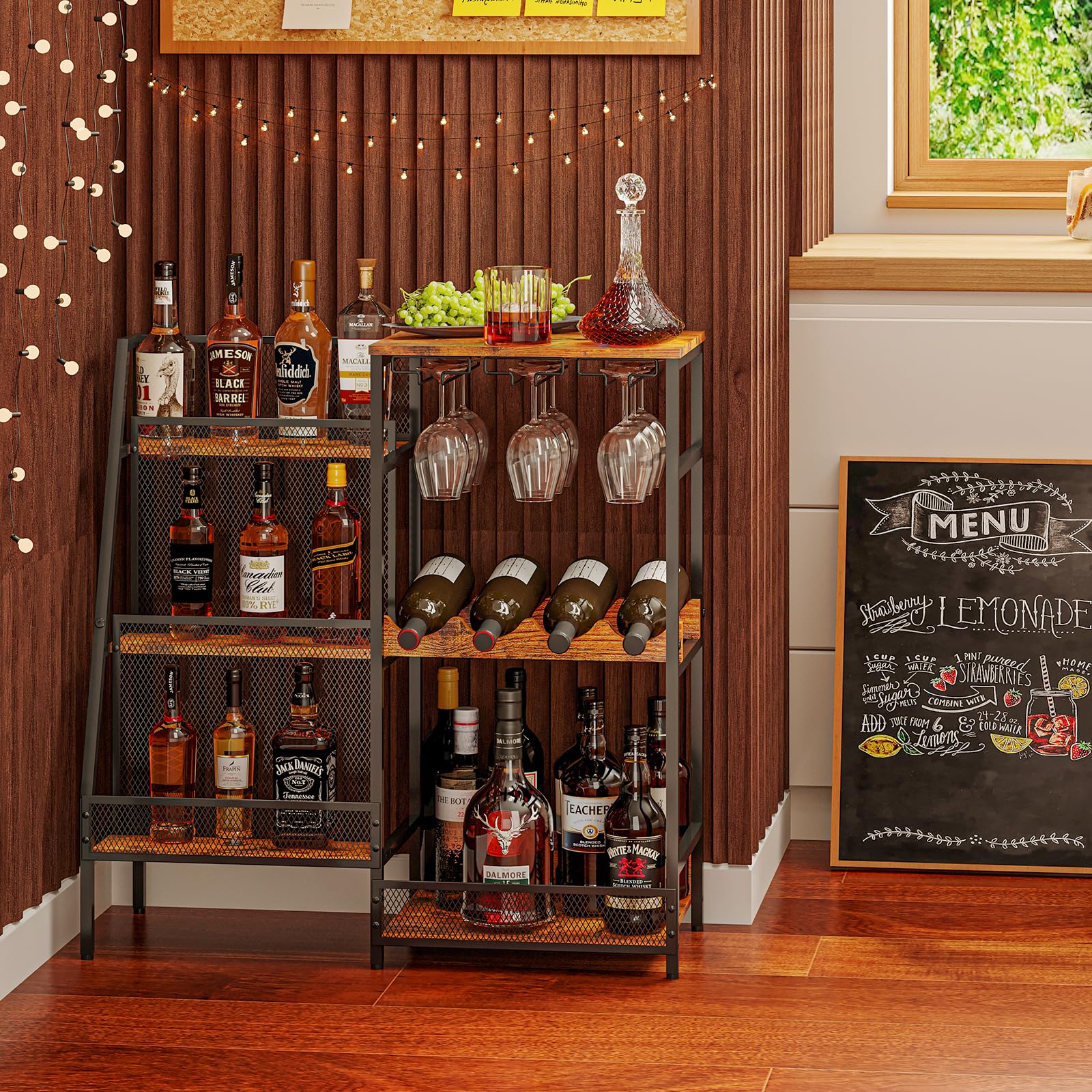 3-Tier Wine Rack with Bar Table