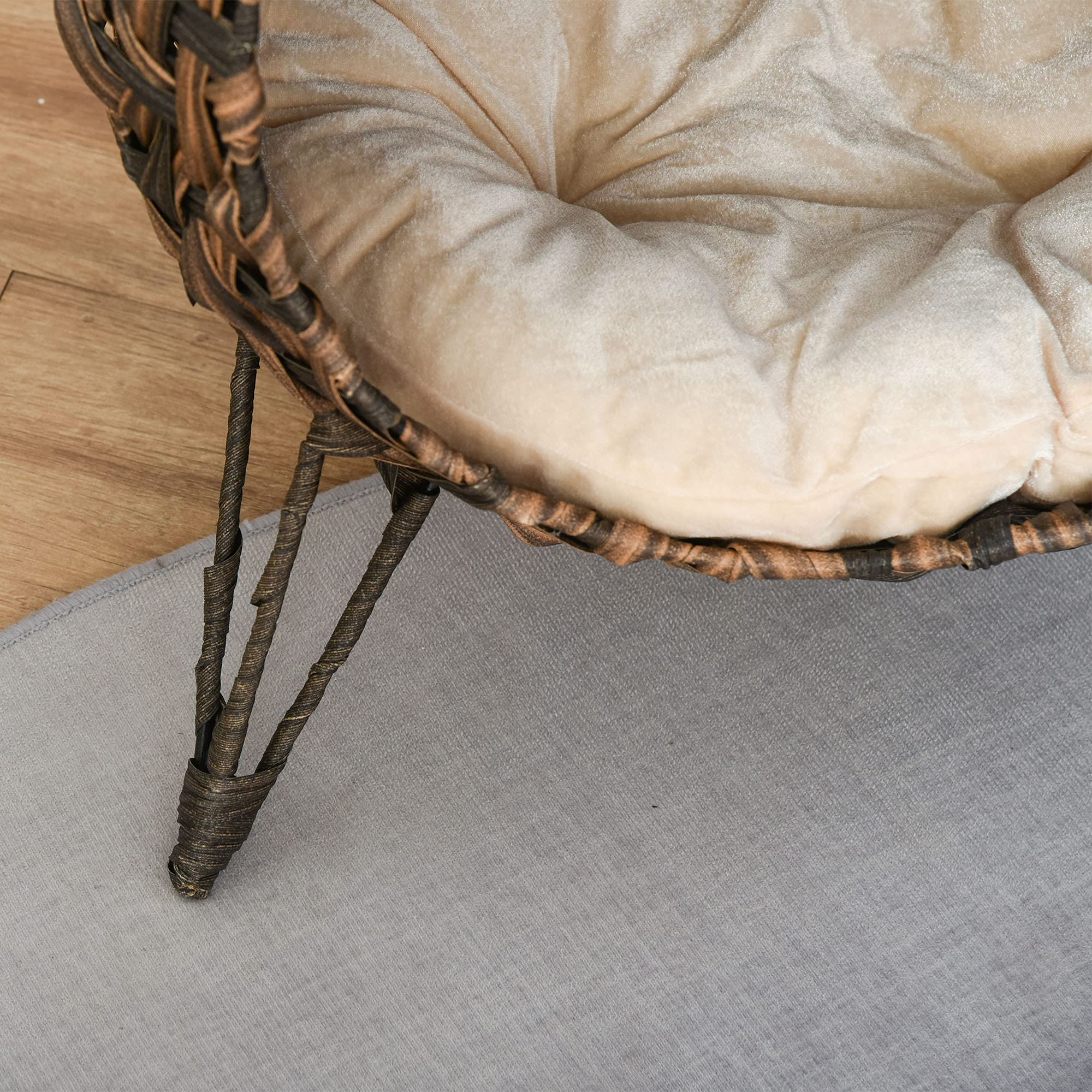 Elevated Woven Cat Bed with Cushion