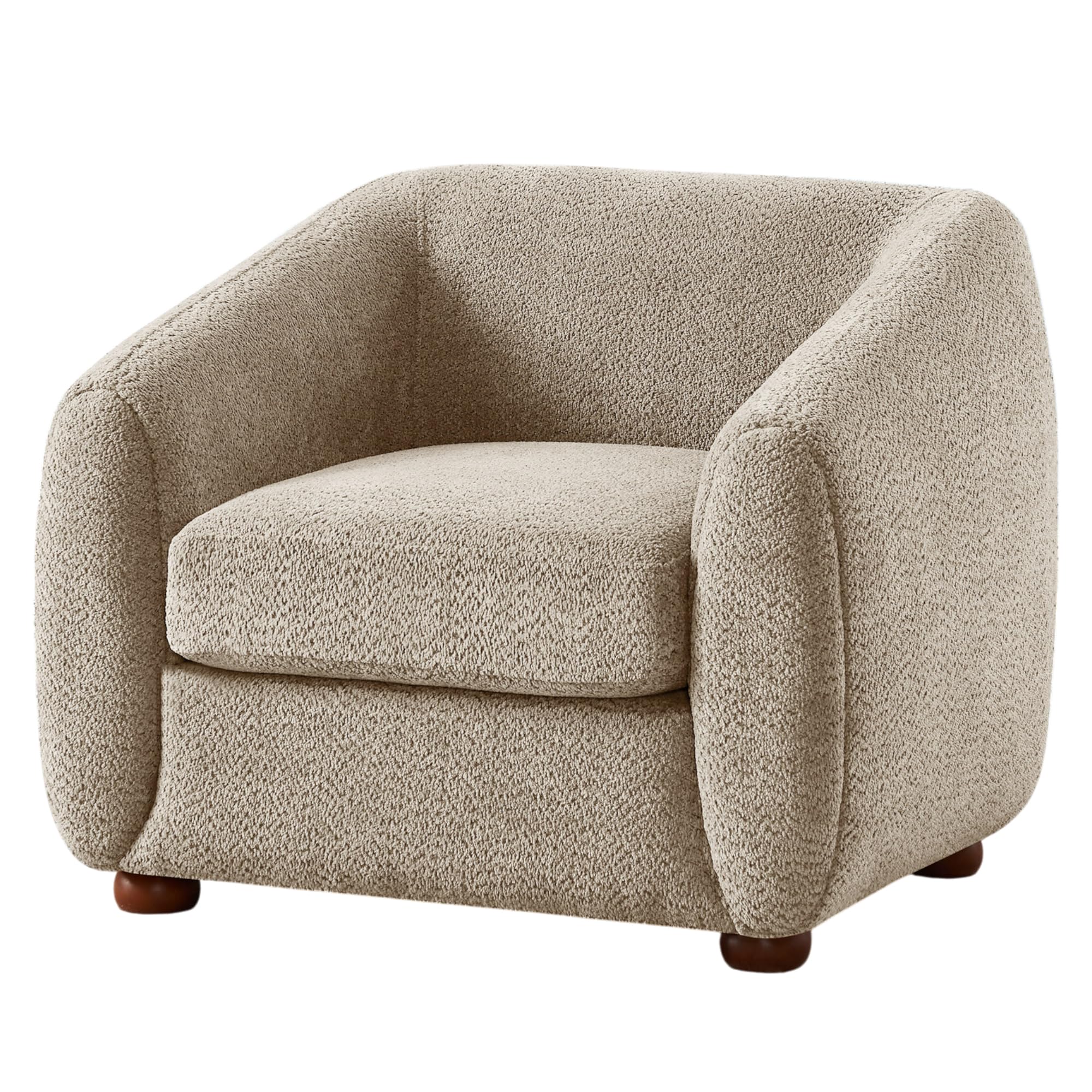 Oversized Sherpa Accent Chair with Cushion