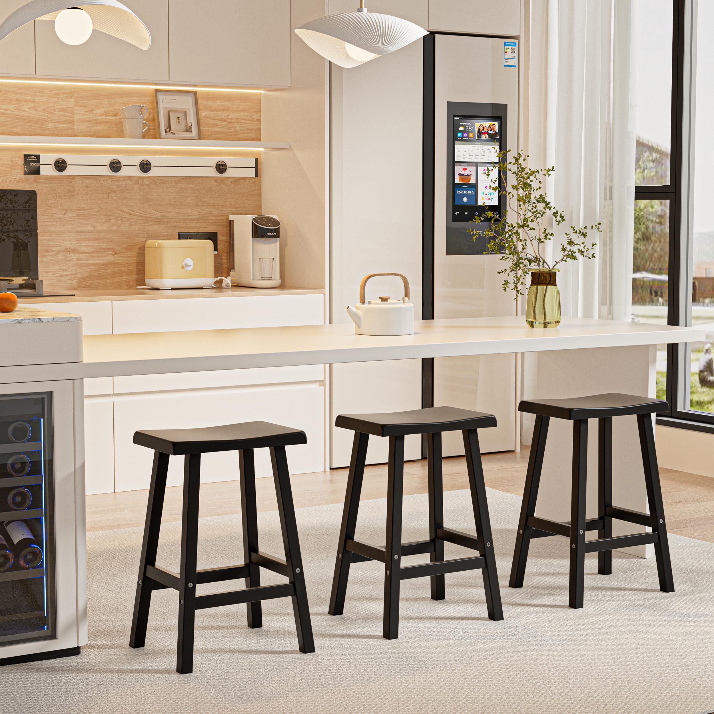 24" Resin Bar Stools Set of 2
