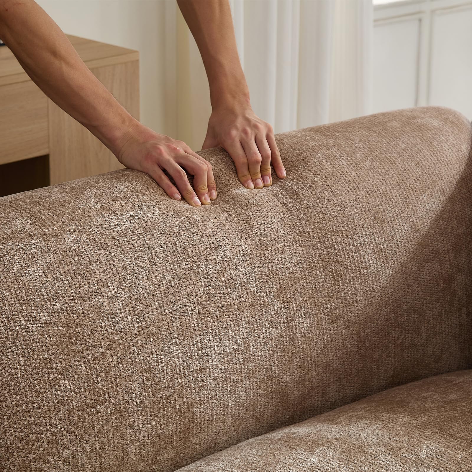 Modern Boucle 3-Seater Sofa with Deep Seats
