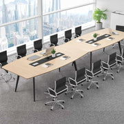 Boat Shaped Conference Table with Power Outlets