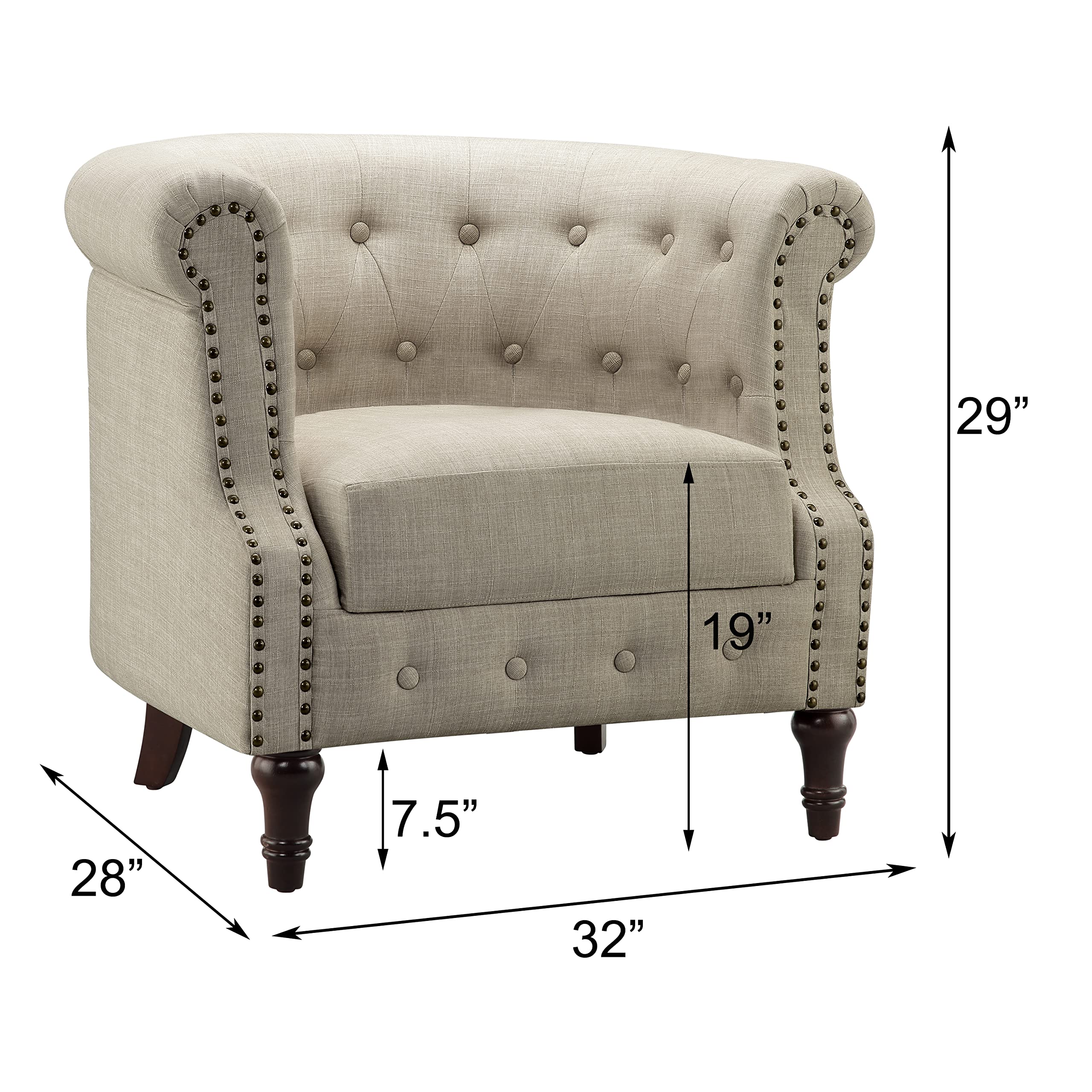 Chancy Tufted Accent Chair Natural