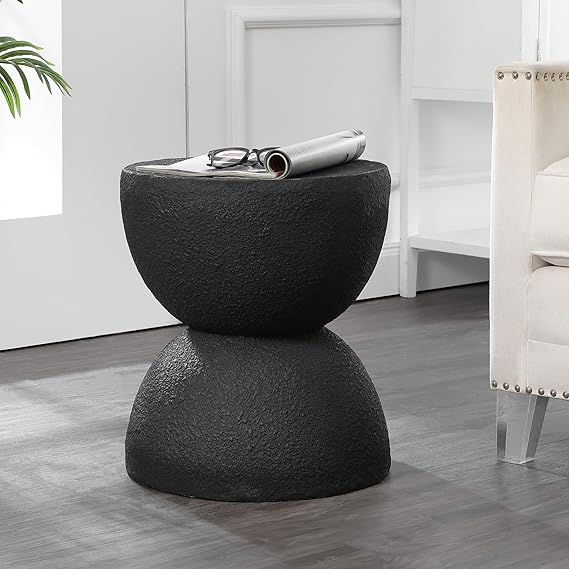 18" Mid-Century Modern Drum Indoor/Outdoor Accent Table