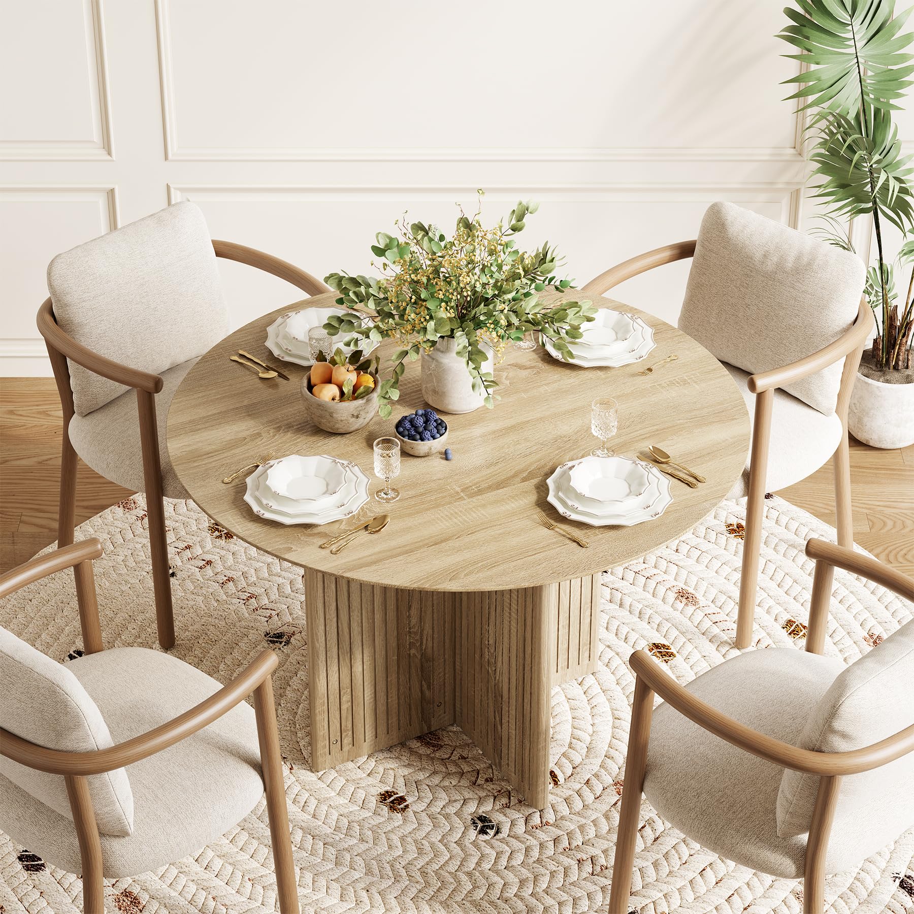 Round Dining Table for 4-6 People