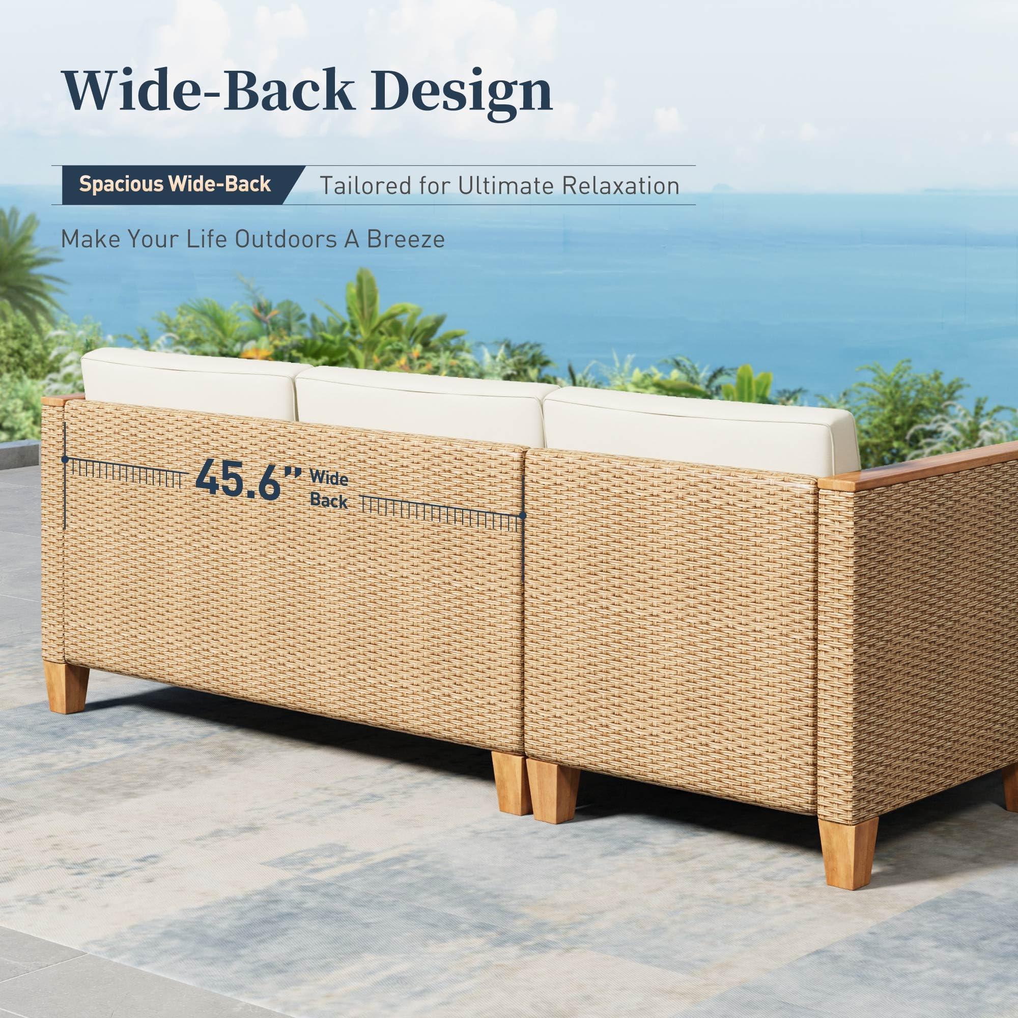 3 Piece Wicker Outdoor Patio Conversation Set