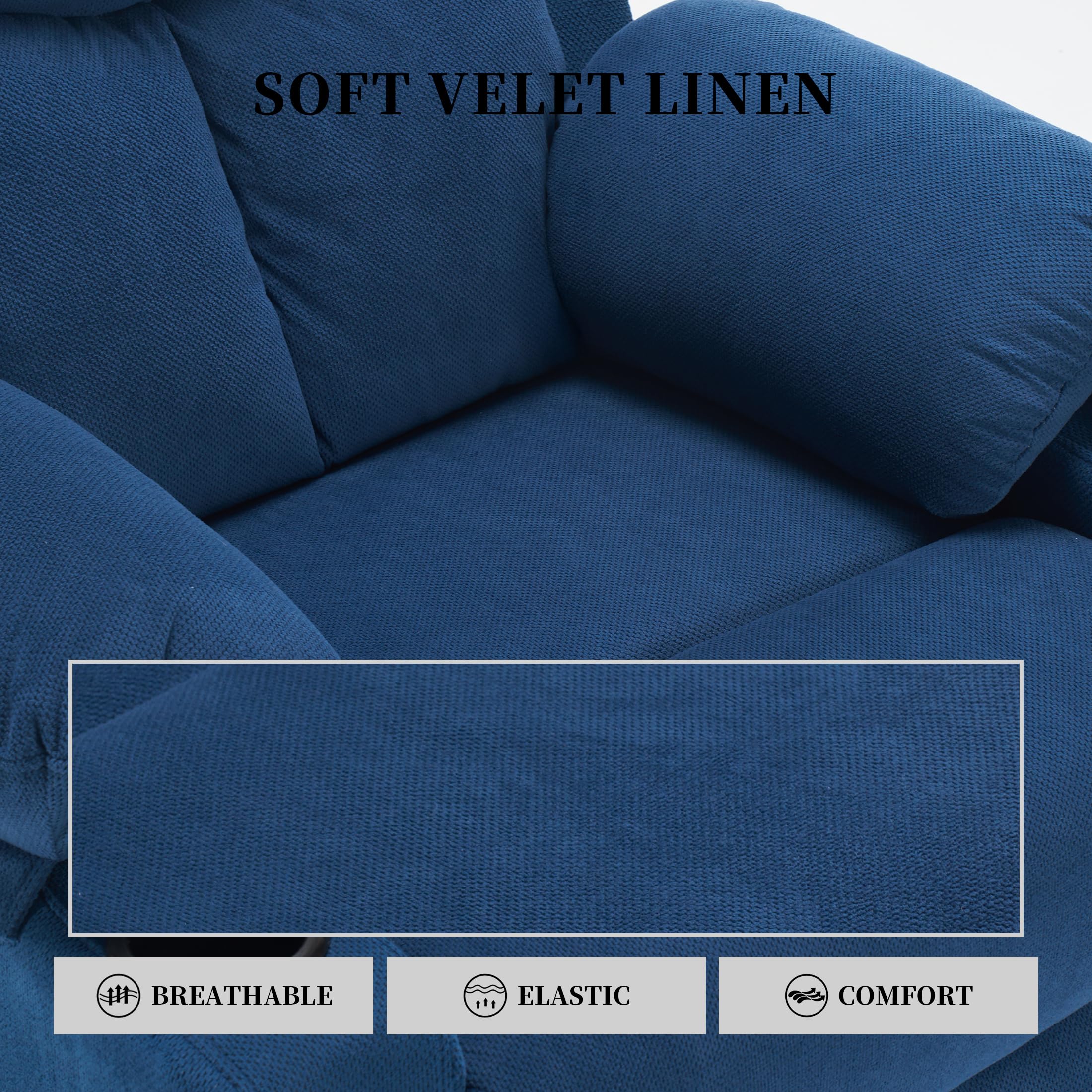 Sfxingyou Power Lift Recliner Chair for Elderly with Massage & Heat, Electric Lift Chair with Remote, Cup Holders,USB & Type-C Ports for Living Room, L8813(Blue)