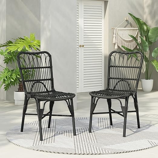 Farmhouse Patio Dining Chairs Set of 2