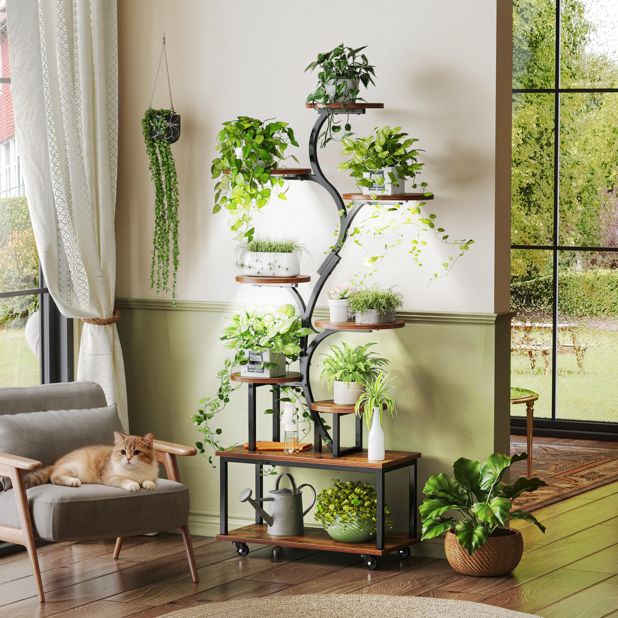 9-Tier Plant Stand with LED Grow Lights