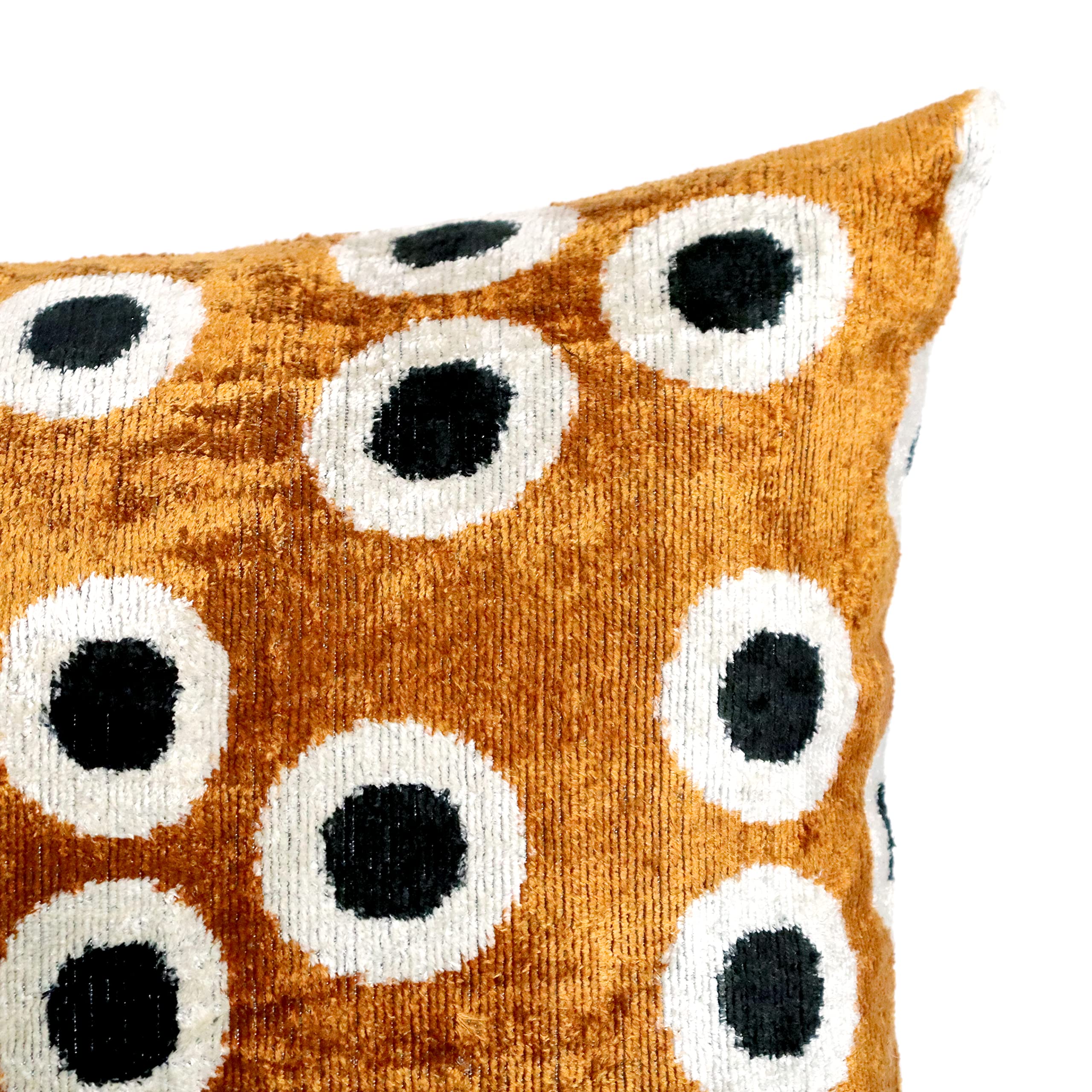 Velvet Throw Pillow 16x24 Gold Black Dot Down Feather