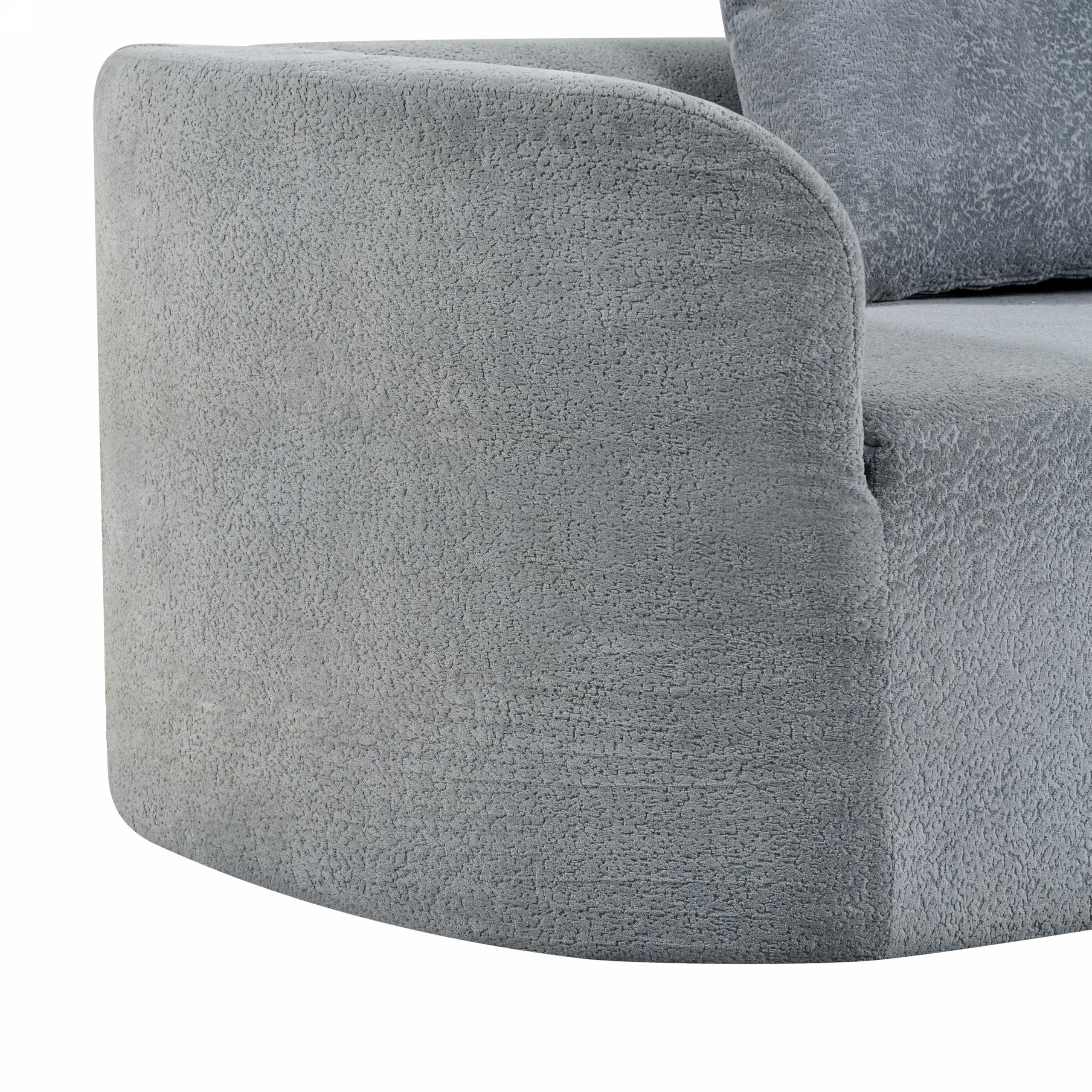 116" Curved Polyester Sectional Sofa with Chaise Lounge