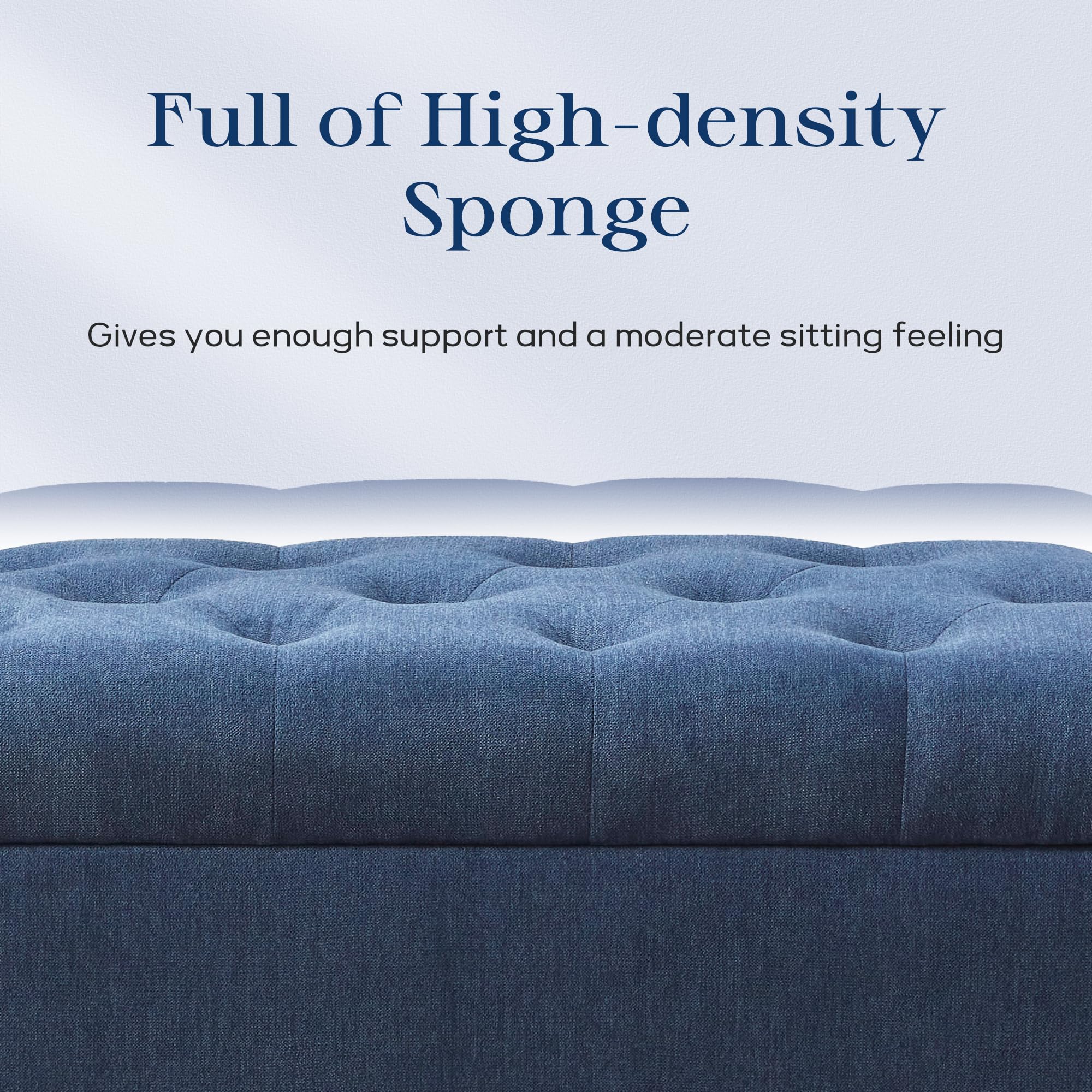 Upholstered Storage Bench with Hinge