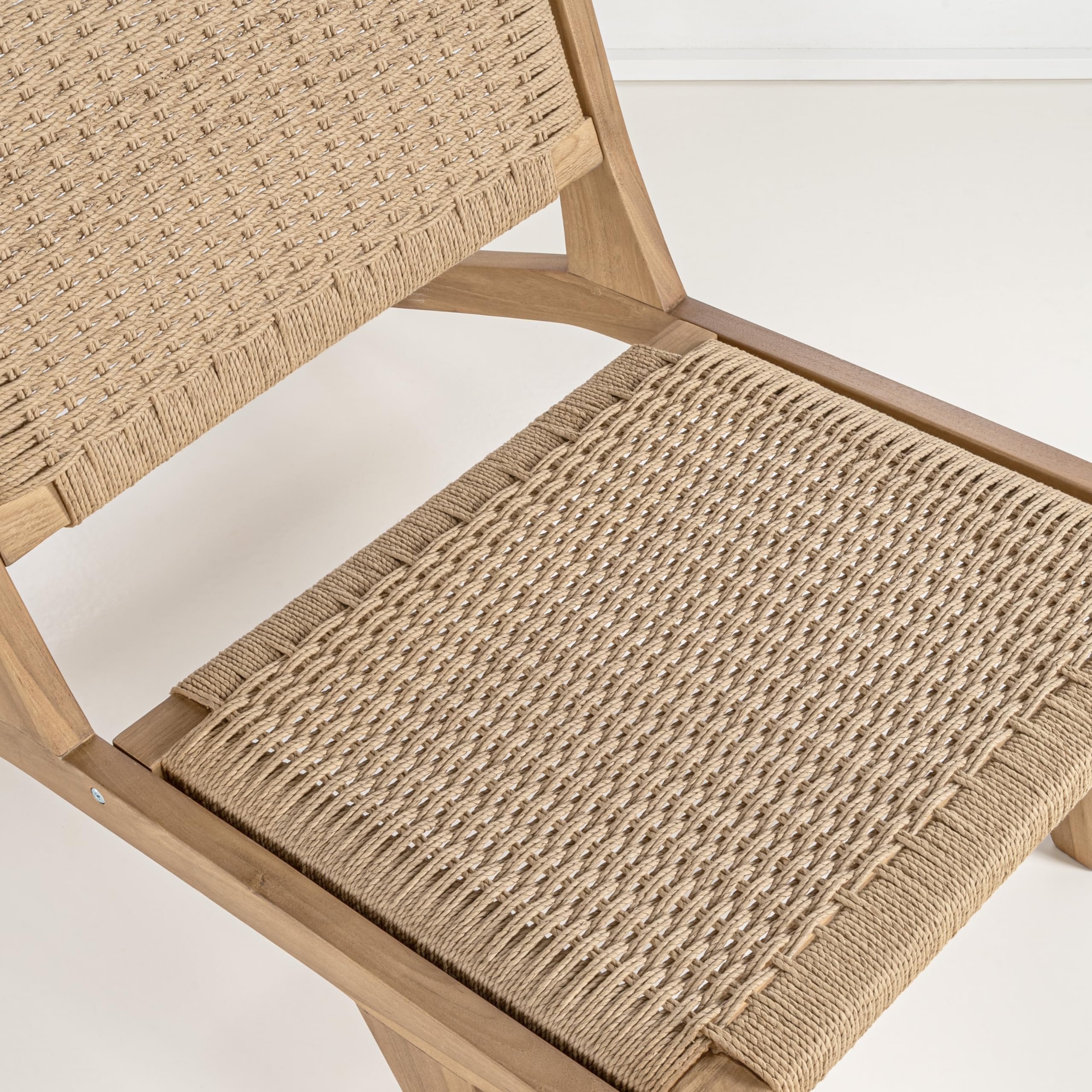 Parker Mid-Century Woven Seagrass Armless Lounge Chair