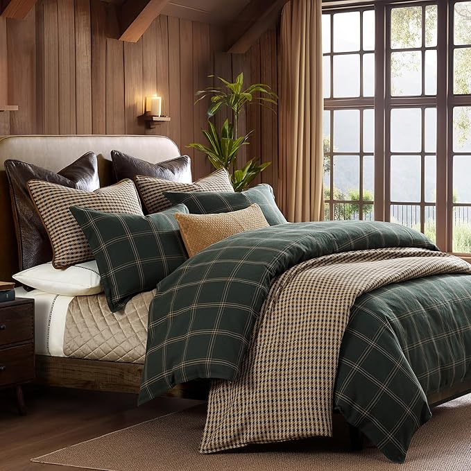 King Plaid Duvet Cover Set